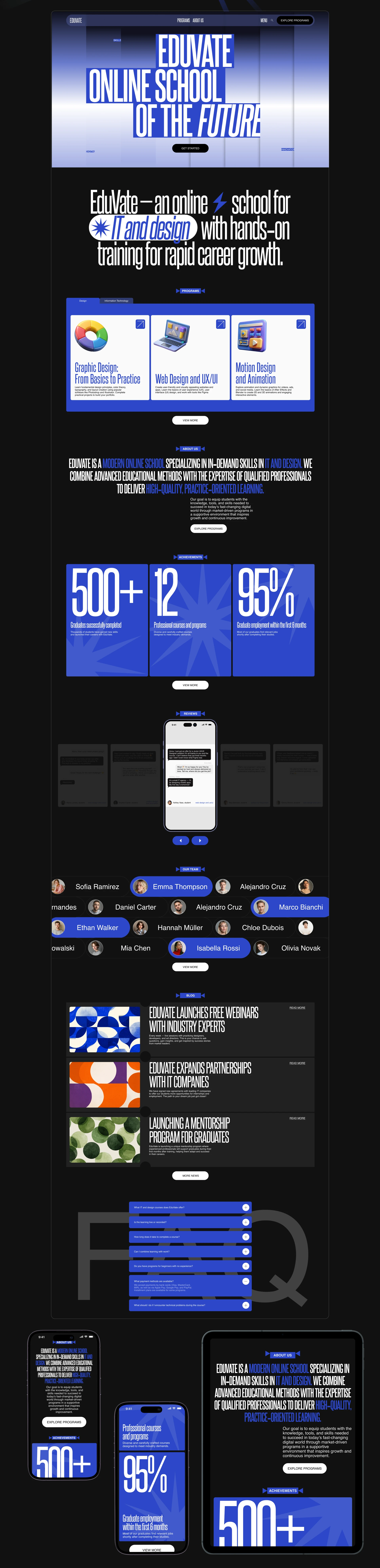 EduVate, online school — Изображение №3 — Интерфейсы, Брендинг на Dprofile