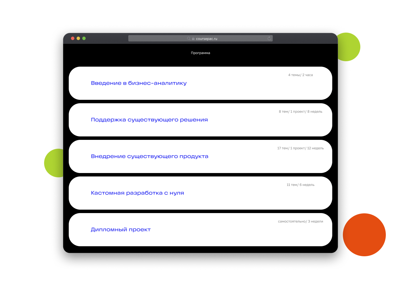 CoursePac - Business Analytics courses — Изображение №12 — Интерфейсы на Dprofile