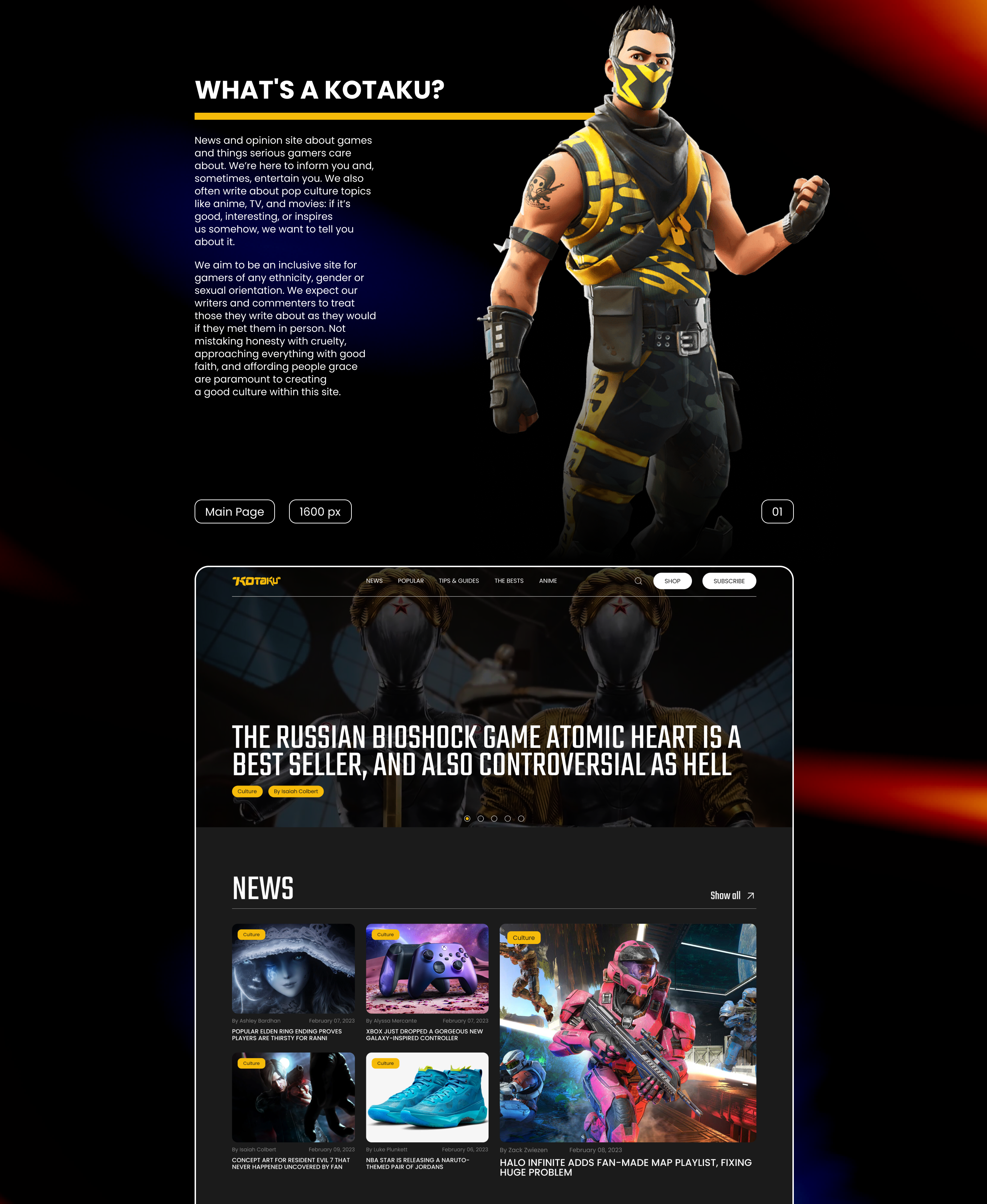 Kotaku - News site redesign — Изображение №2 — Интерфейсы, Графика на Dprofile