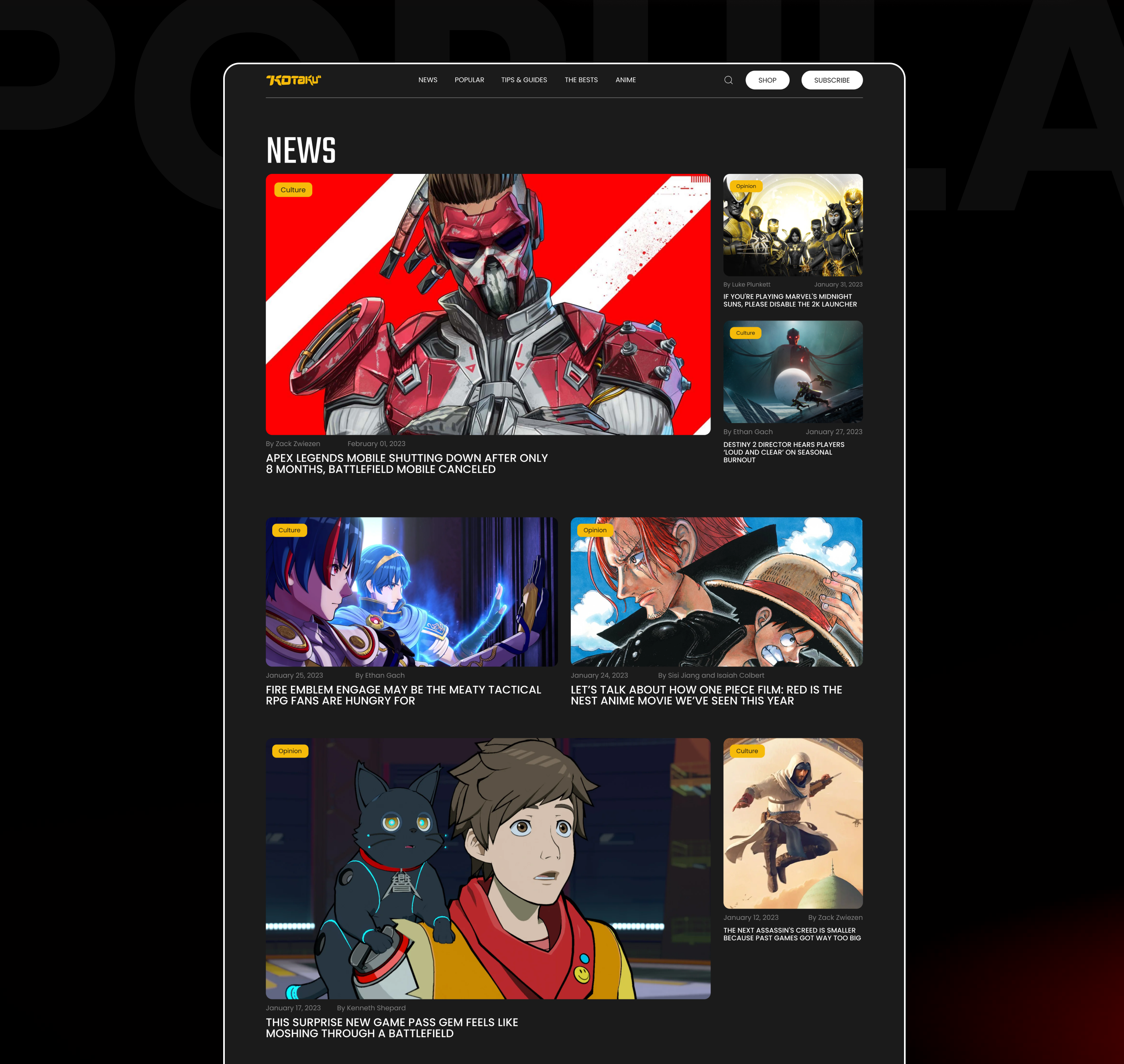 Kotaku - News site redesign — Изображение №10 — Интерфейсы, Графика на Dprofile