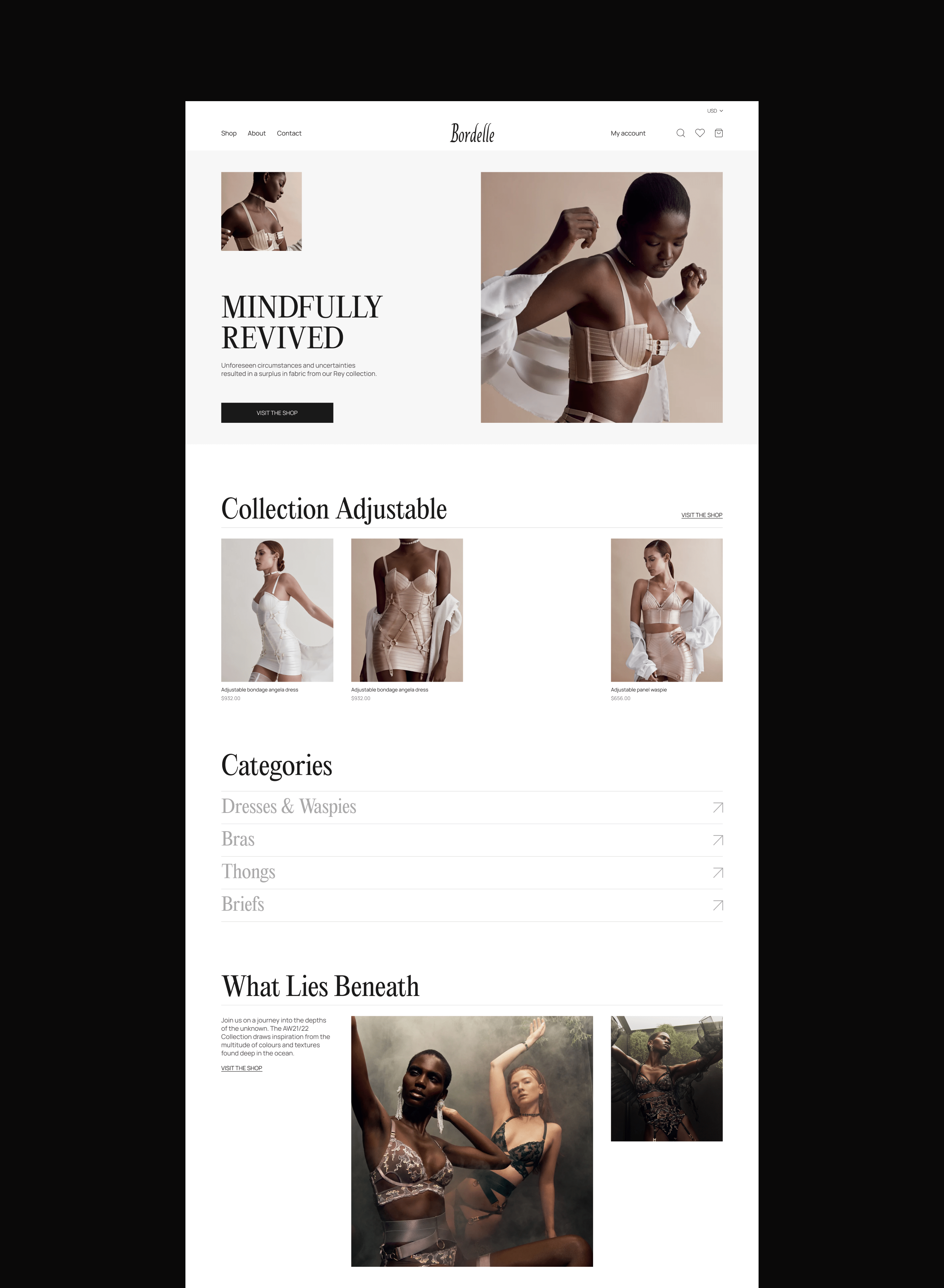 Bordelle | E-commerce redesign — Изображение №3 — Интерфейсы, Брендинг на Dprofile
