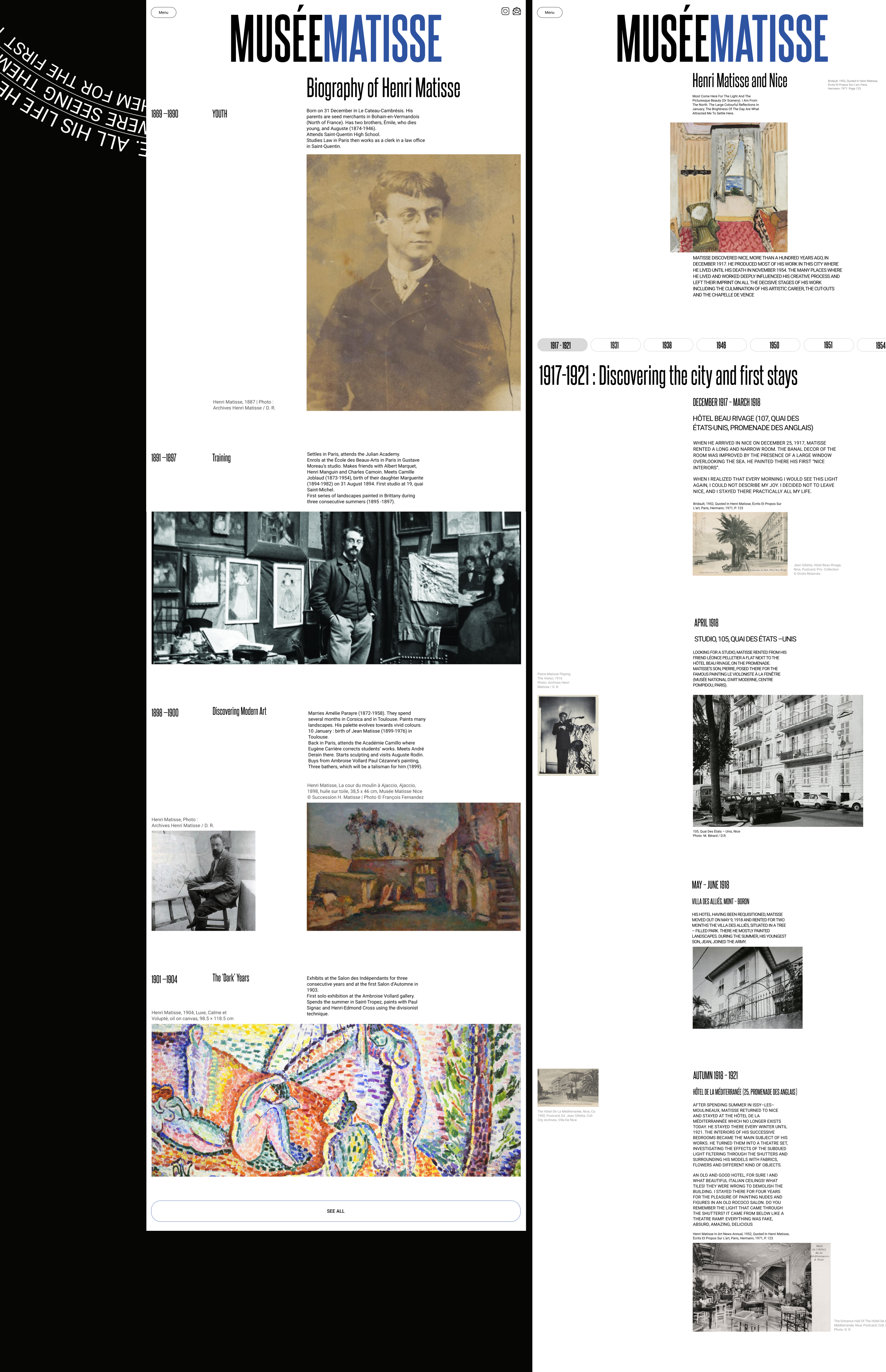 THE MATISSE MUSEUM — redesign concept — Изображение №7 — Интерфейсы, Брендинг, Анимация на Dprofile