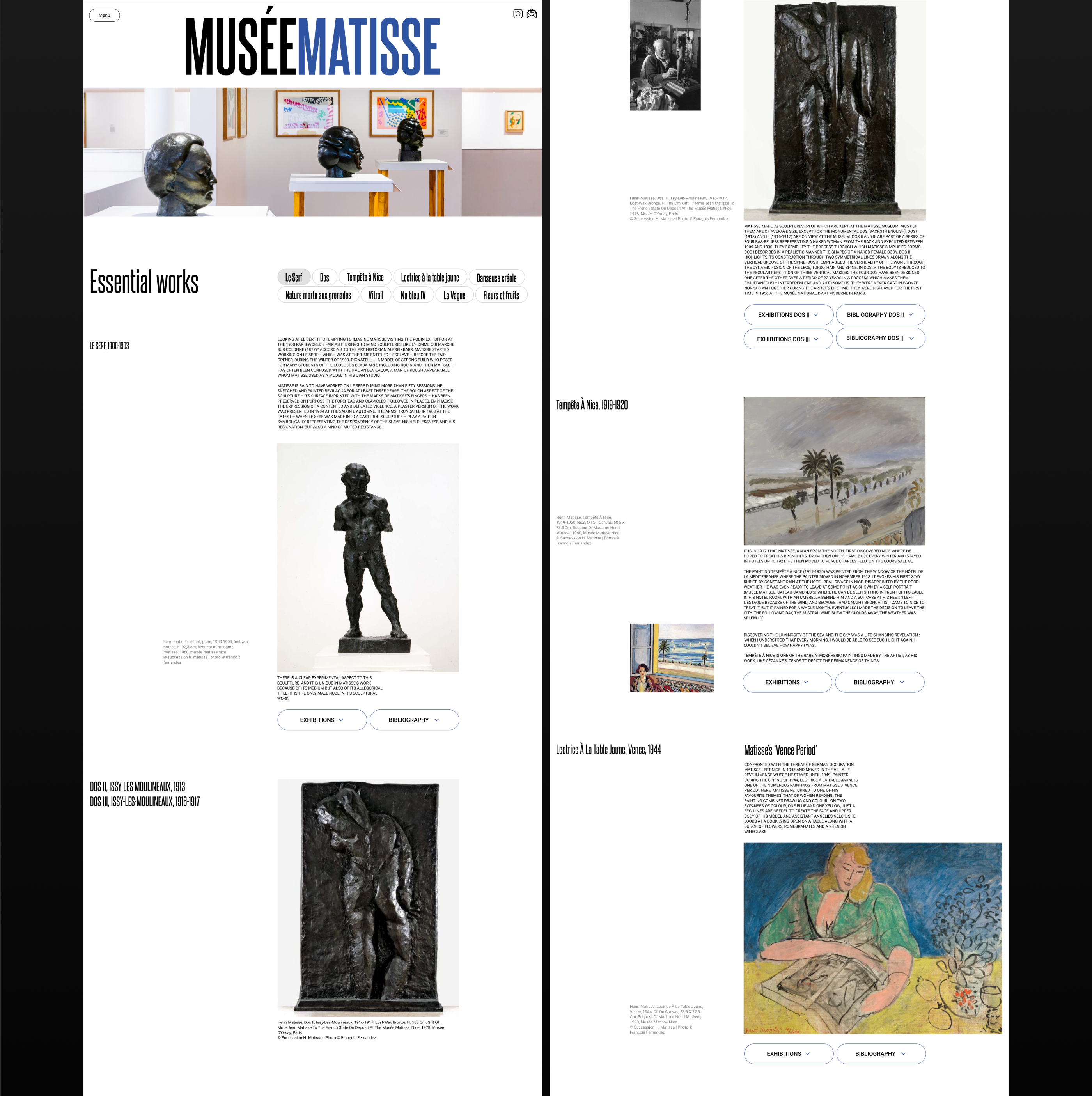 THE MATISSE MUSEUM — redesign concept — Изображение №5 — Интерфейсы, Брендинг, Анимация на Dprofile