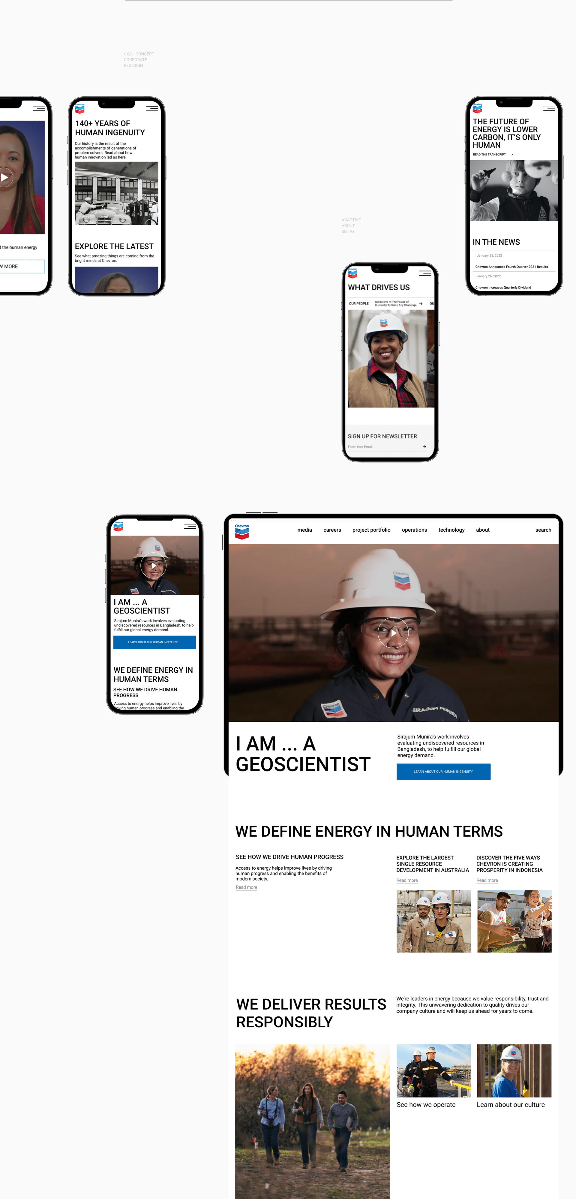 CHEVRON | Corporate website redesign — Изображение №3 — Интерфейсы, Брендинг, Анимация на Dprofile