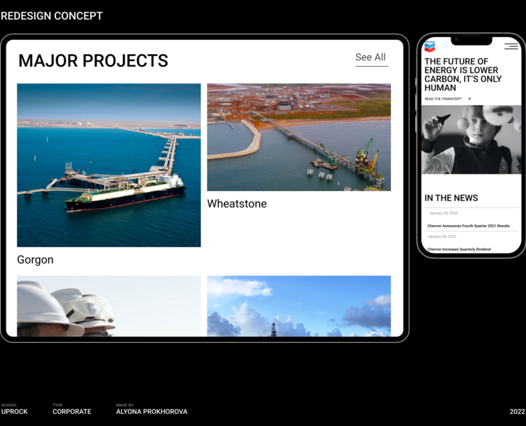 CHEVRON | Corporate website redesign на Dprofile