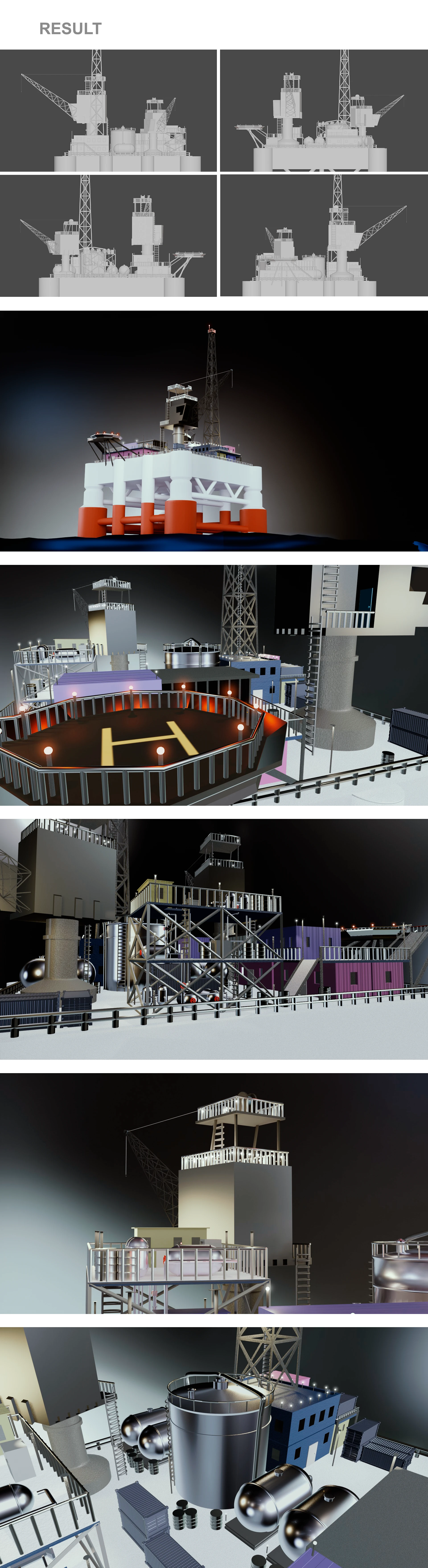 3D Model oil platform on the water — Изображение №2 — 3D на Dprofile