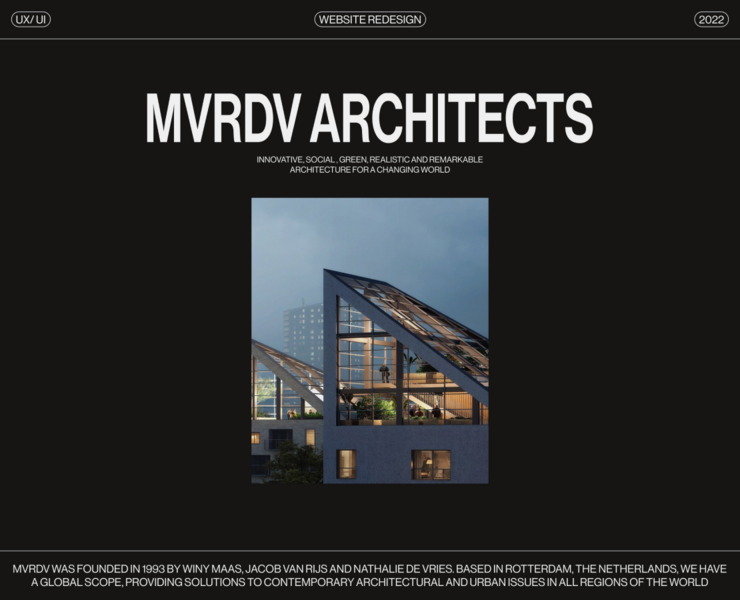 MVRDV ARCHITECTS redesign concept — Интерфейсы на Dprofile