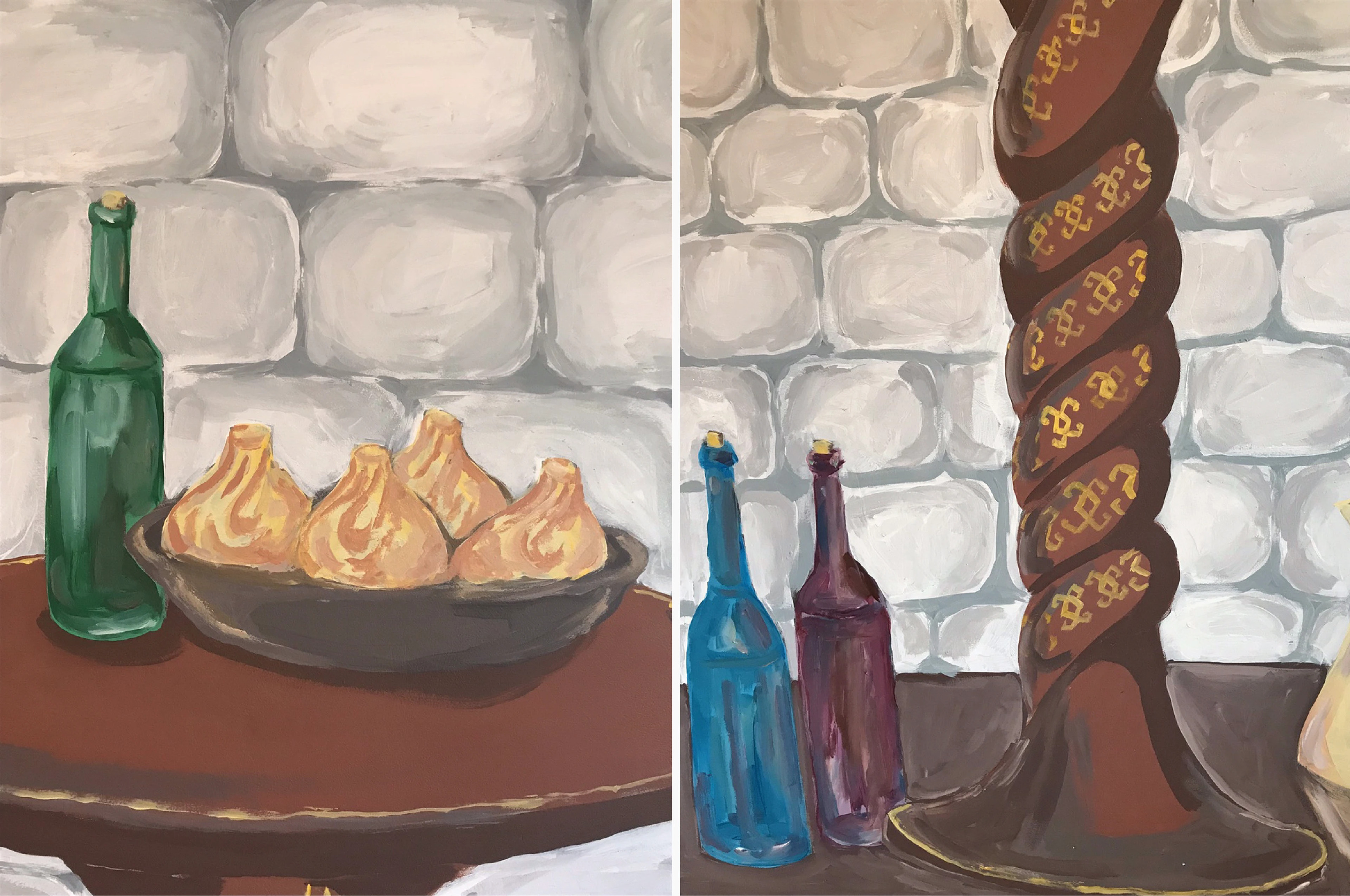 Роспись стен грузинского ресторана Аладастури — Изображение №9 — Иллюстрация, Графика на Dprofile