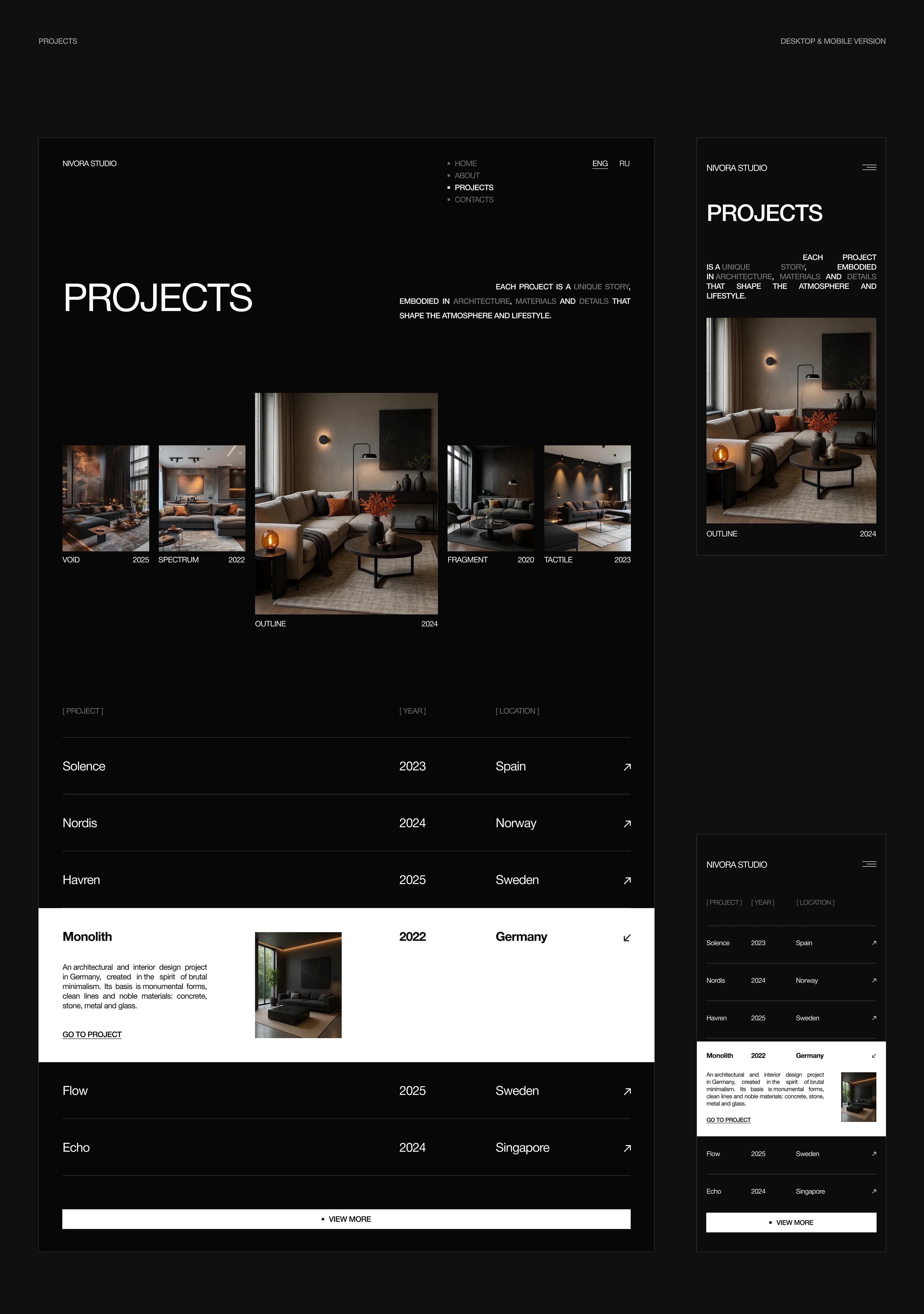Nivora Studio | architerture and interior — Изображение №6 — Интерфейсы на Dprofile