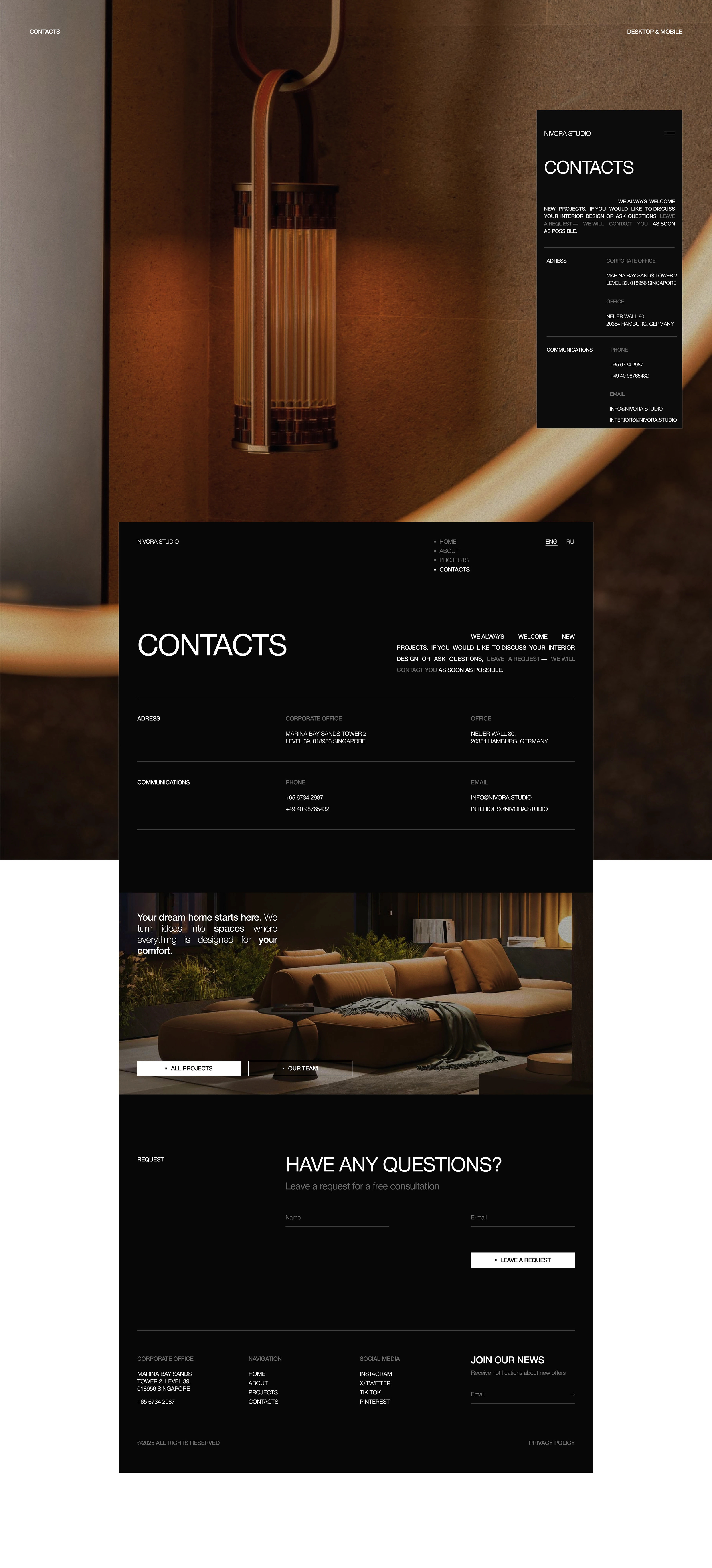 Nivora Studio | architerture and interior — Изображение №10 — Интерфейсы на Dprofile