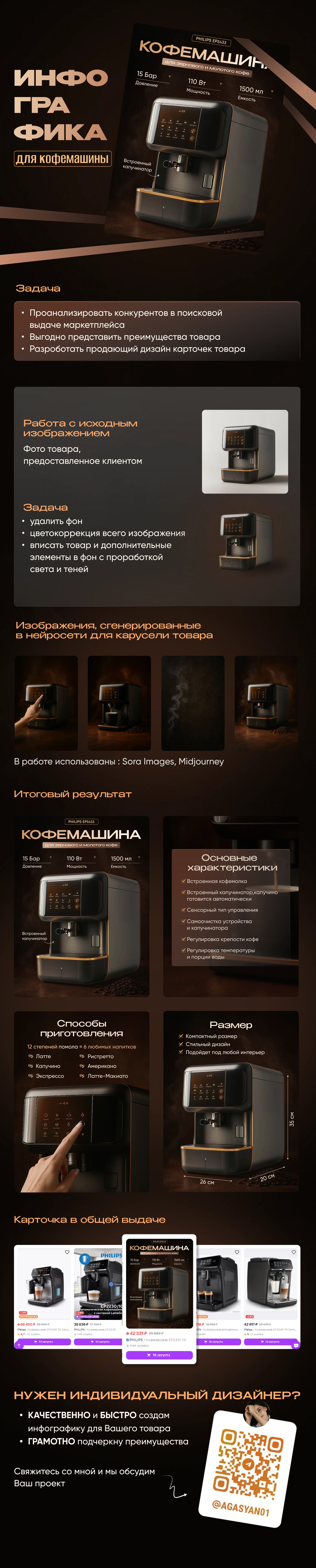 Инфографика для кофемашины — Изображение №1 — Графика, Маркетинг на Dprofile