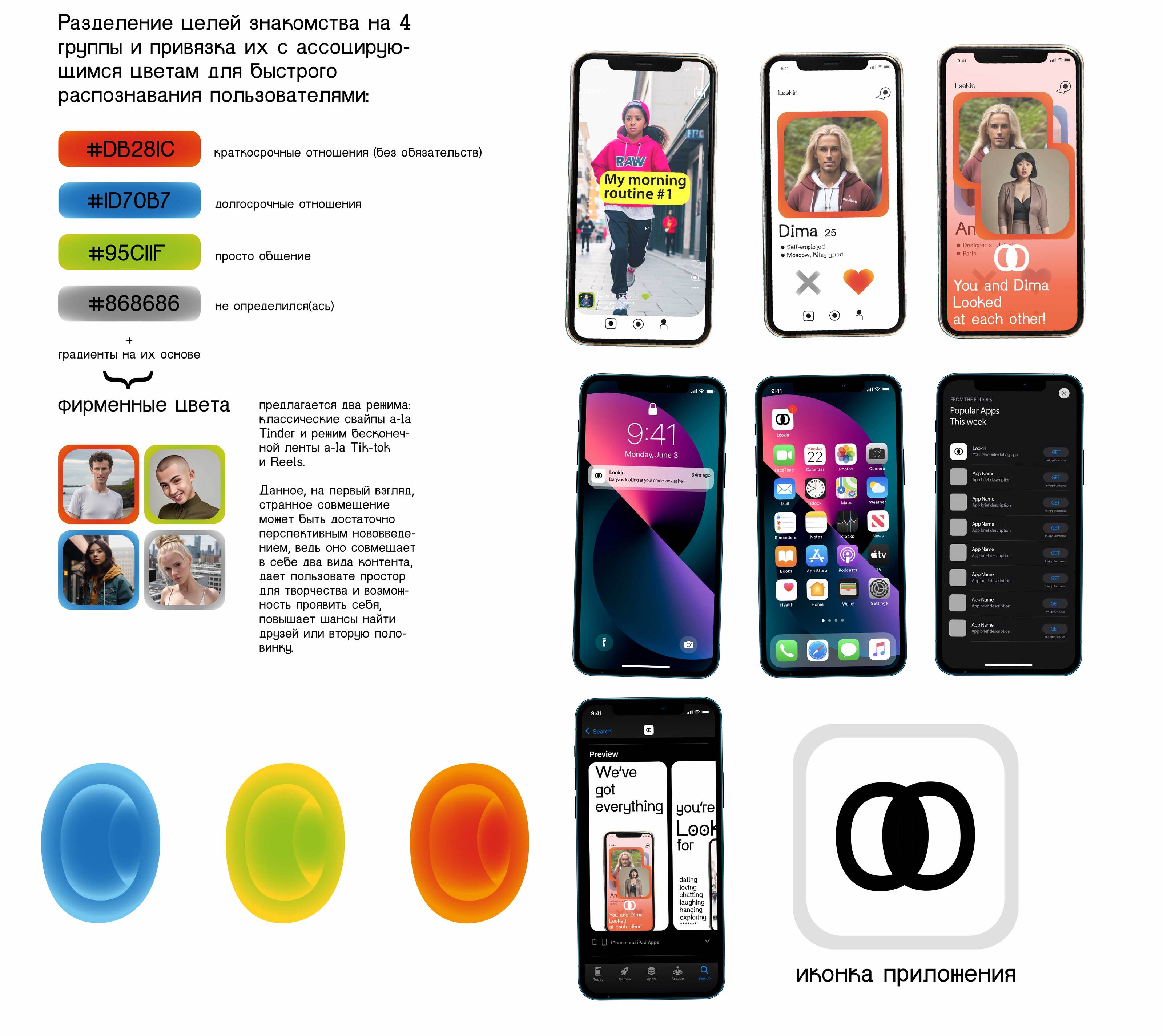 Айдентика приложения для знакомств Lookin — Изображение №3 — Брендинг на Dprofile
