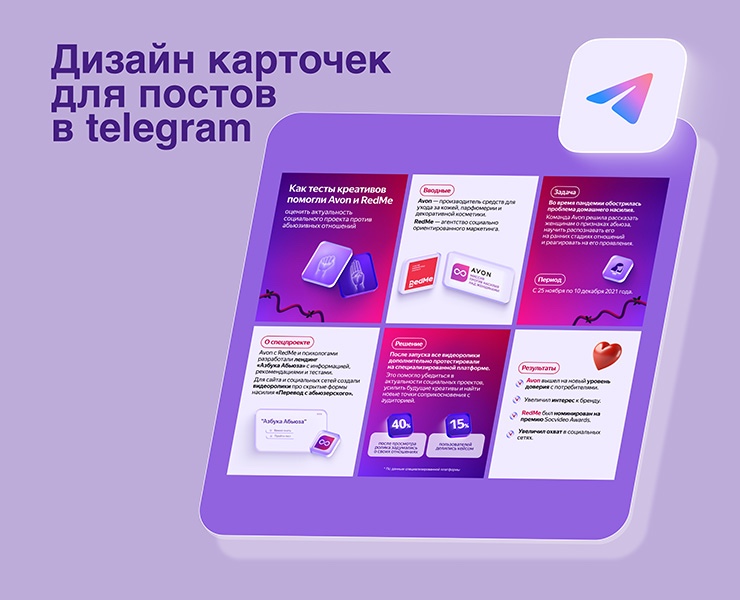 Дизайн карточек для постов в telegram. — Графика, Маркетинг на Dprofile