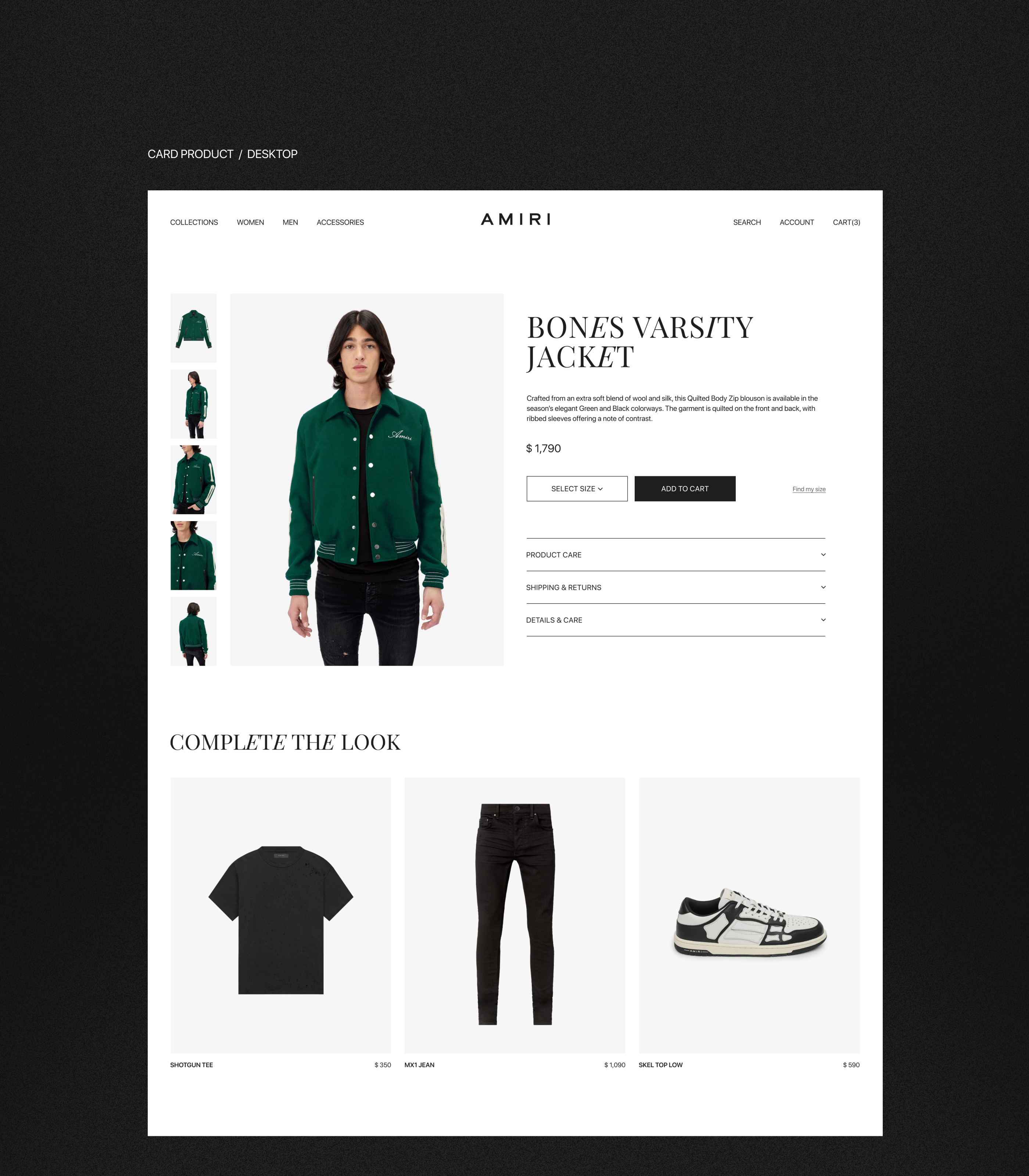 AMIRI - Online Store — Изображение №10 — Интерфейсы на Dprofile