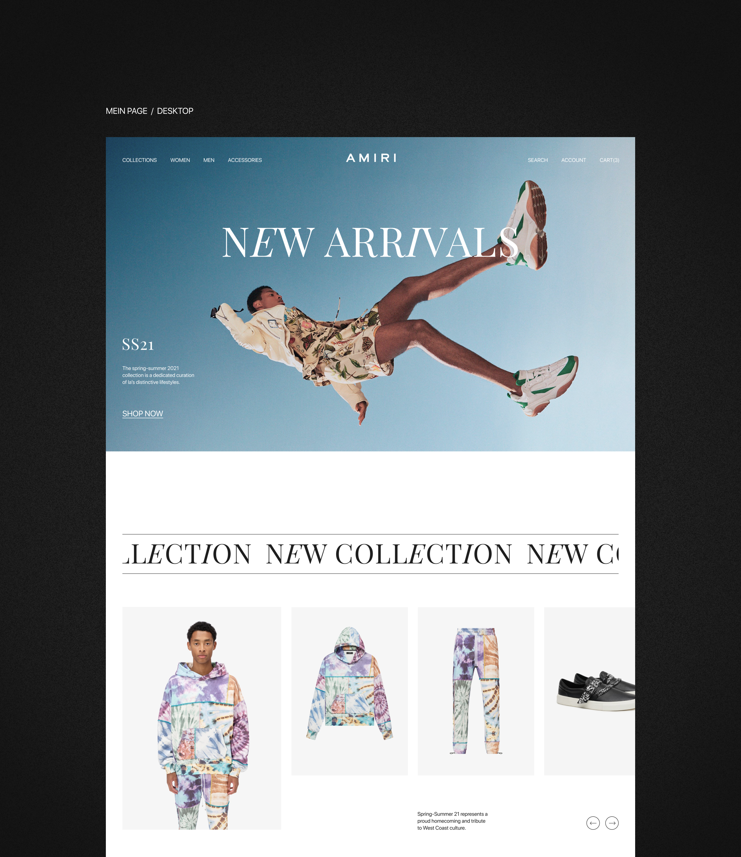 AMIRI - Online Store — Изображение №3 — Интерфейсы на Dprofile
