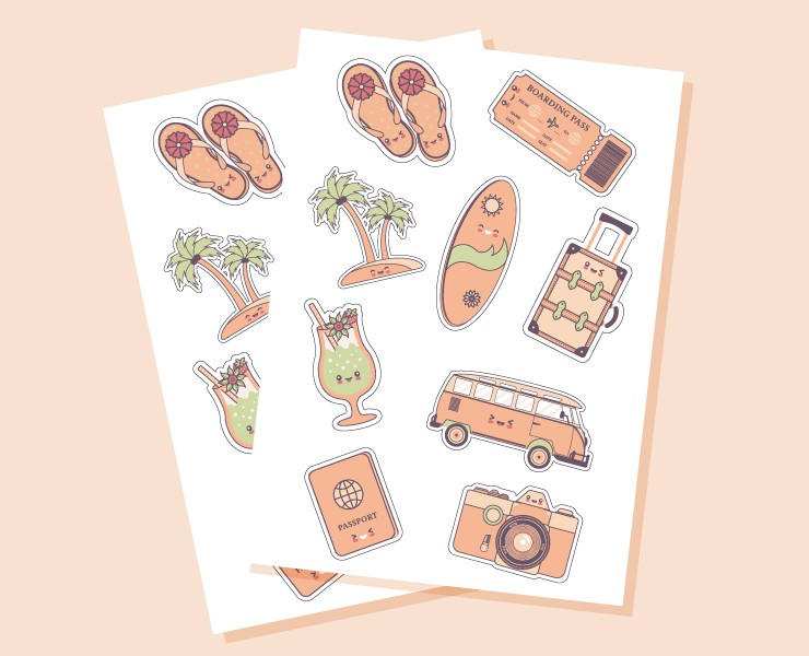 Стикеры Путешествие — Иллюстрация, Графика на Dprofile