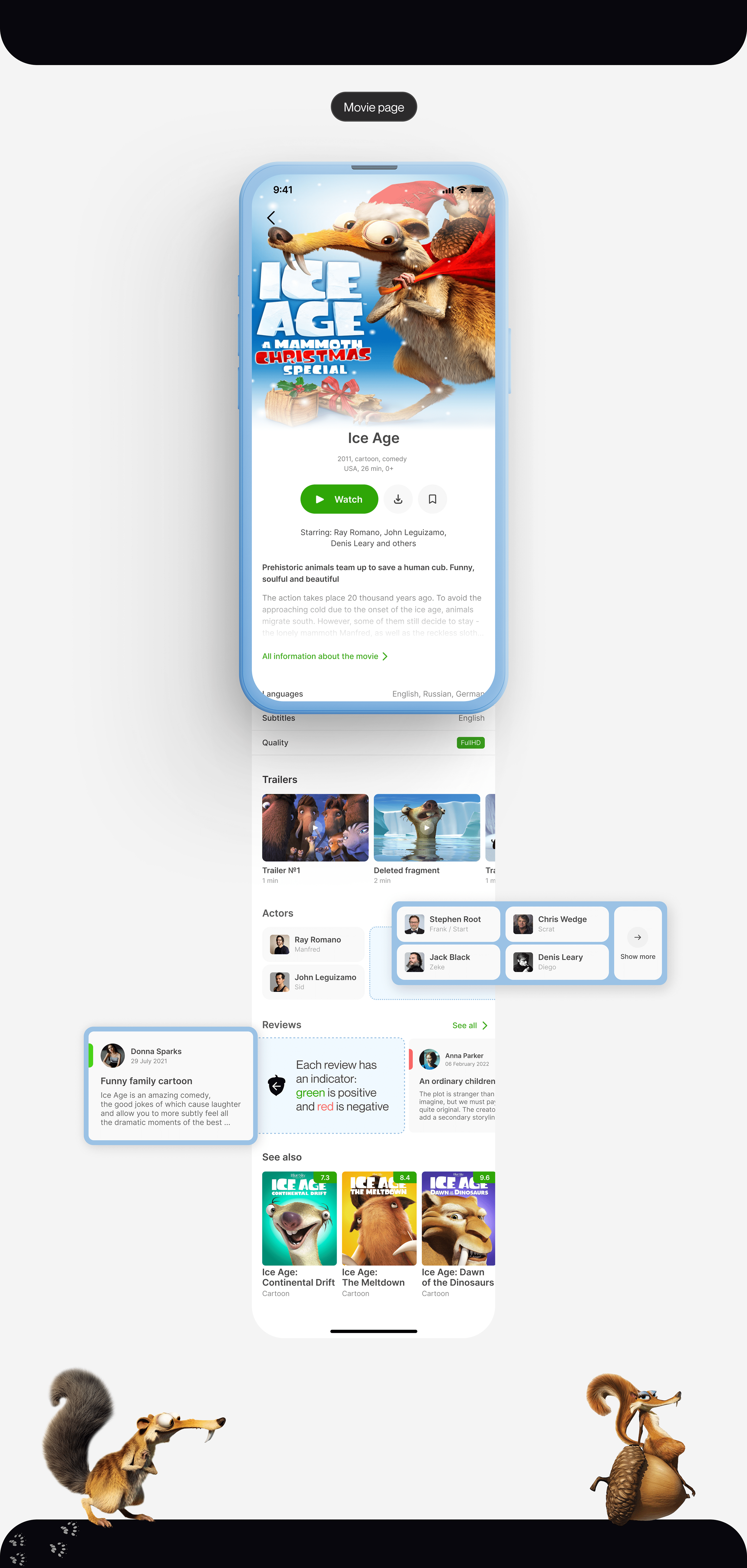 COSMOS - Cinema Mobile App UX/UI — Изображение №8 — Интерфейсы, Графика на Dprofile