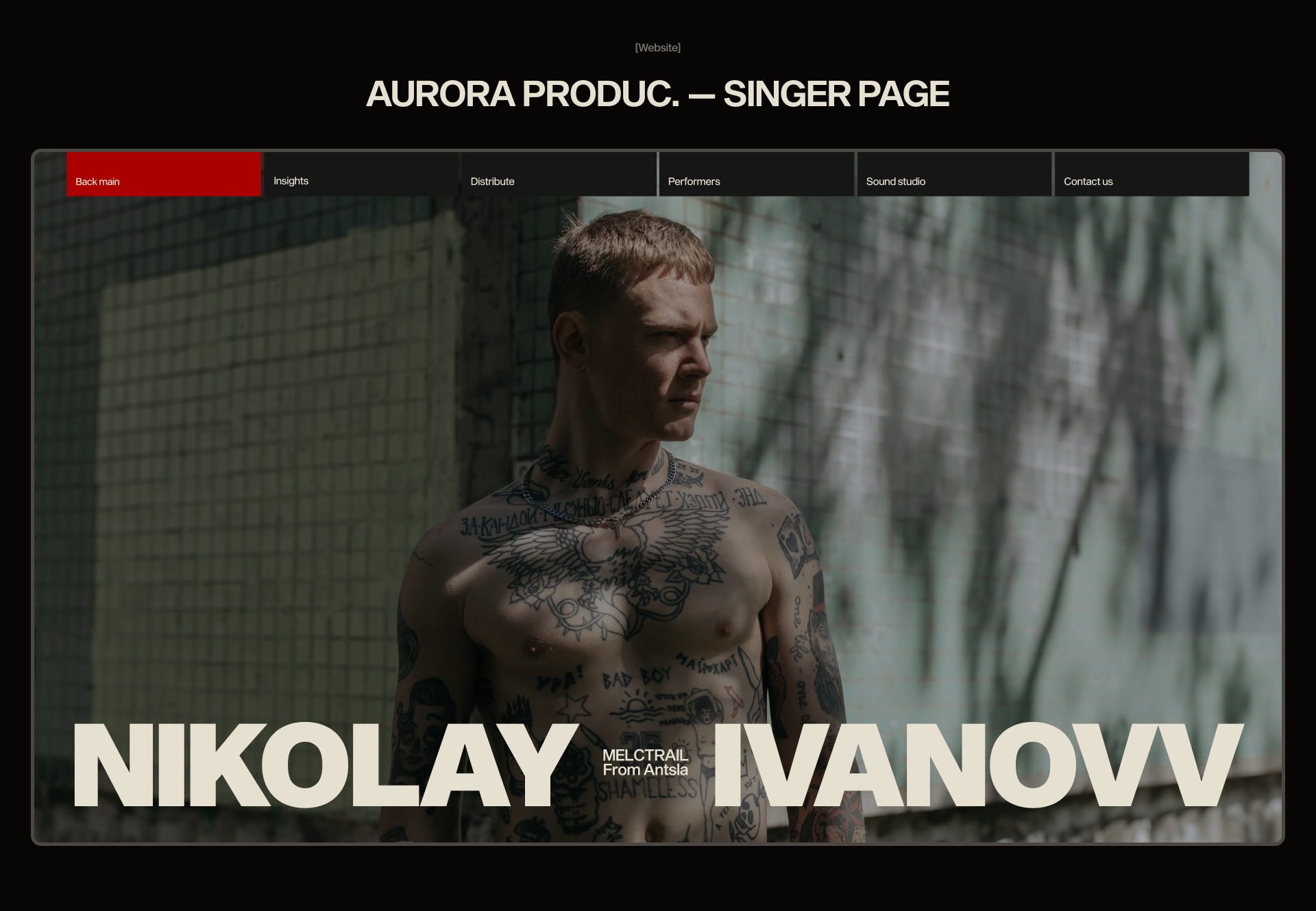 Aurora Productions | Website design & Branding — Изображение №7 — Интерфейсы, Брендинг на Dprofile