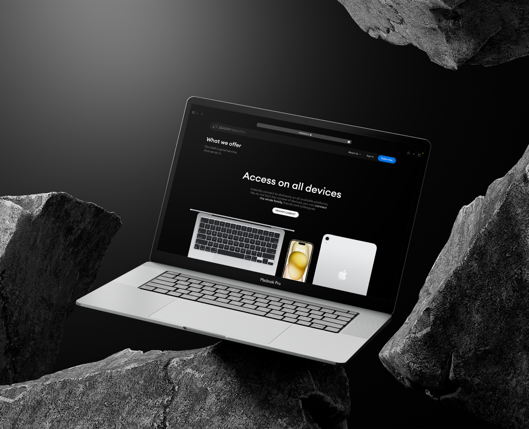 Darkware — Fast And Secure VPN — Интерфейсы, Анимация на Dprofile