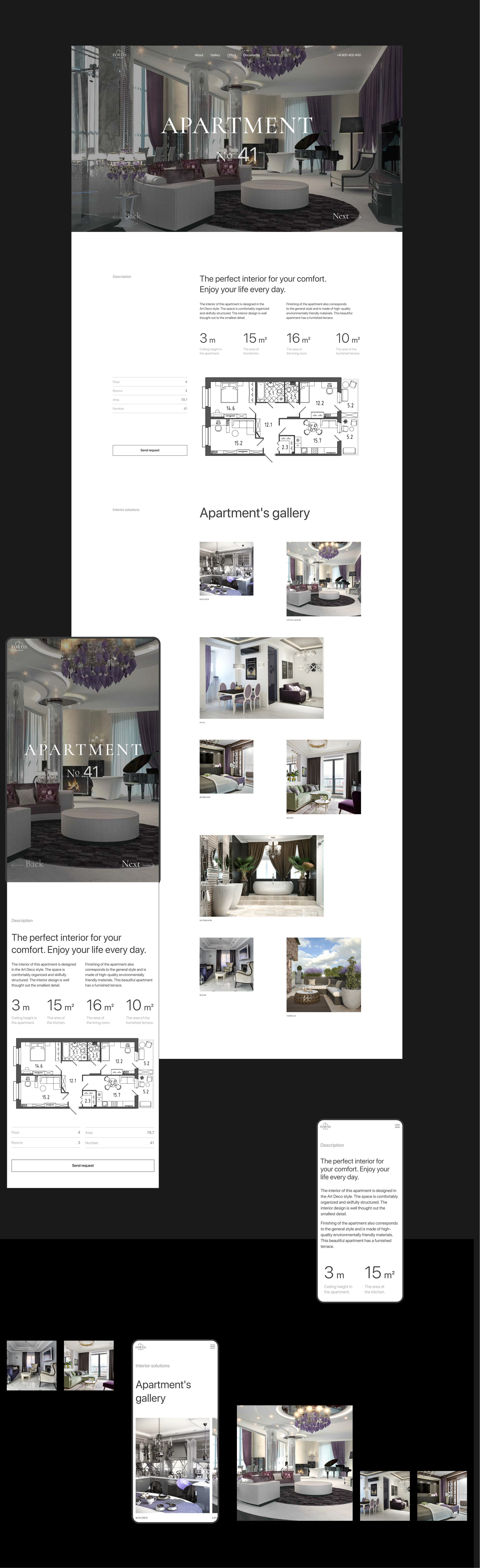 Premium real estate Fortis | design concept — Изображение №7 — Интерфейсы, Брендинг на Dprofile
