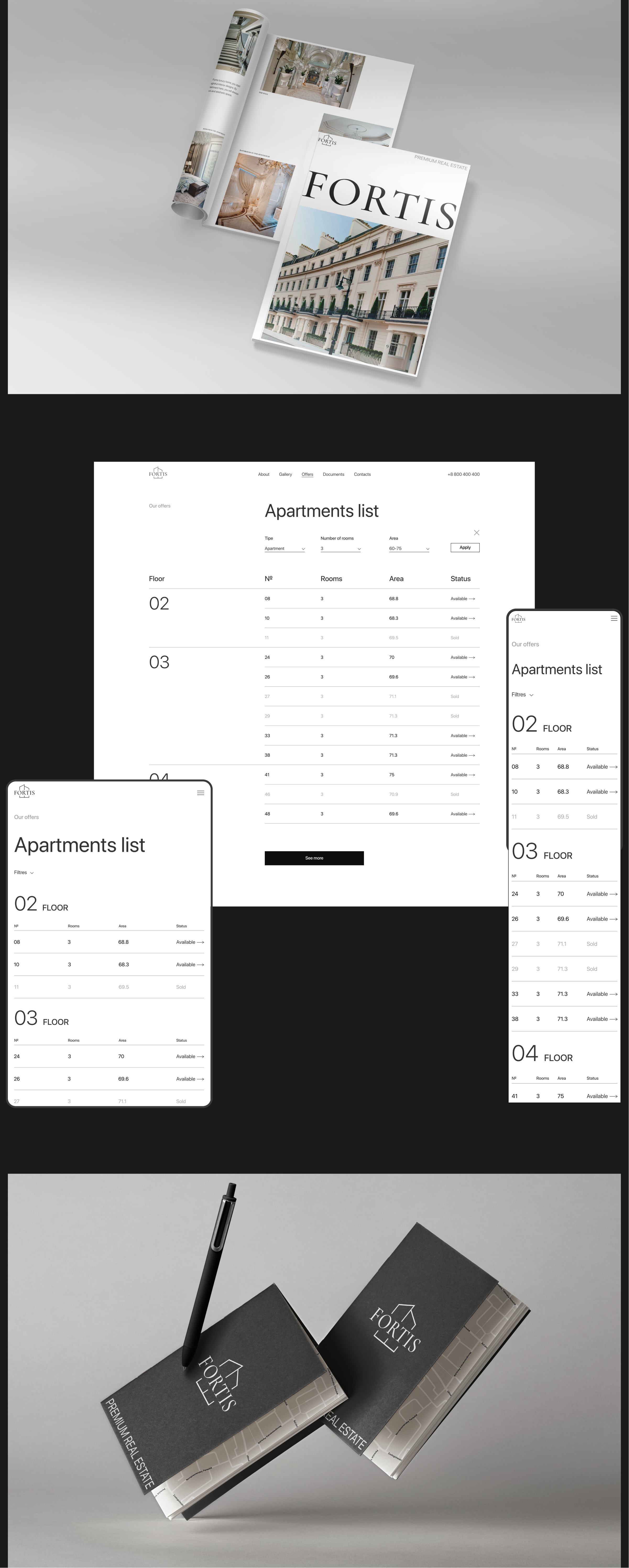 Premium real estate Fortis | design concept — Изображение №6 — Интерфейсы, Брендинг на Dprofile