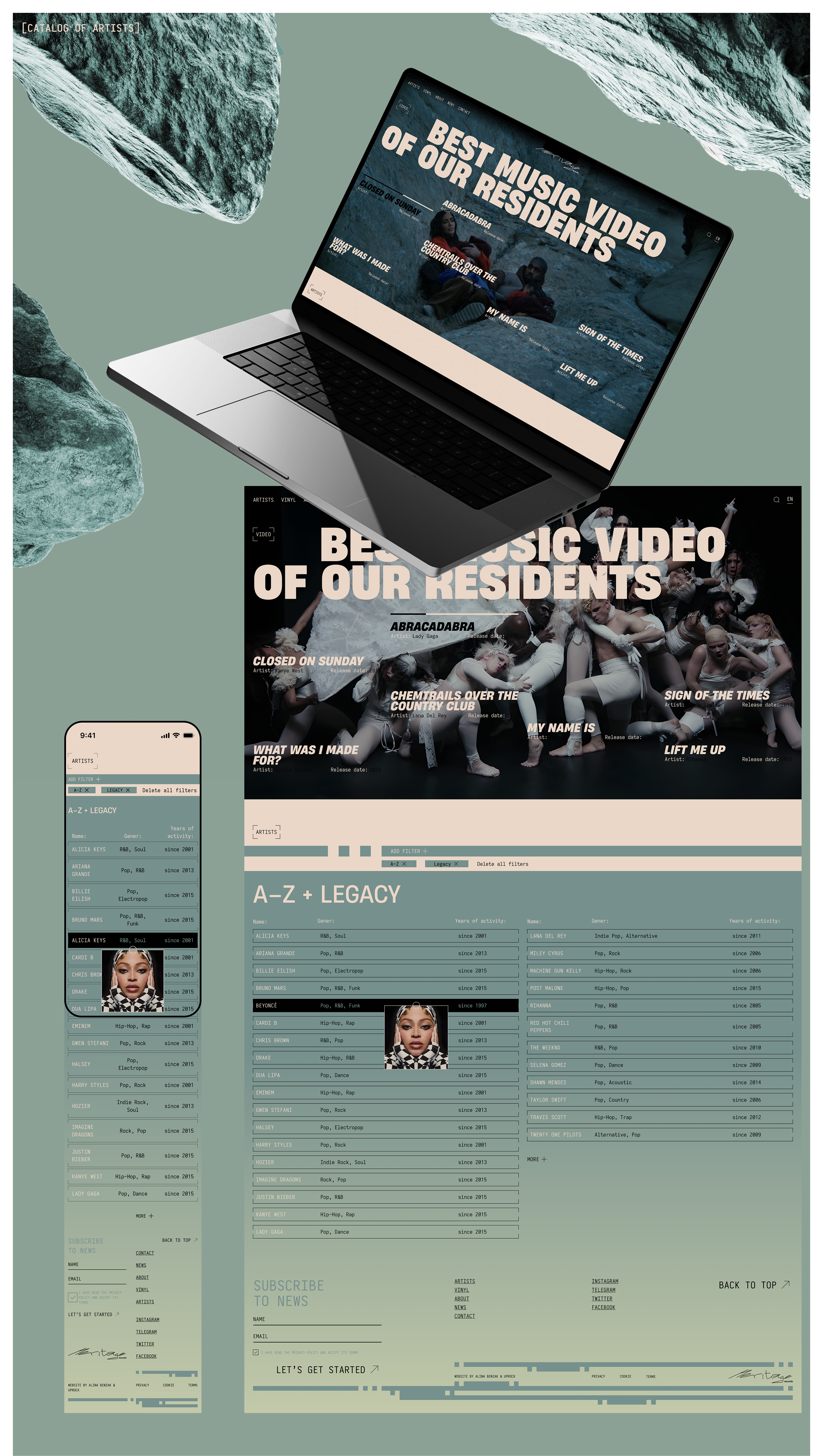 HERITAGE RECORDS | Website — Изображение №8 — Интерфейсы на Dprofile