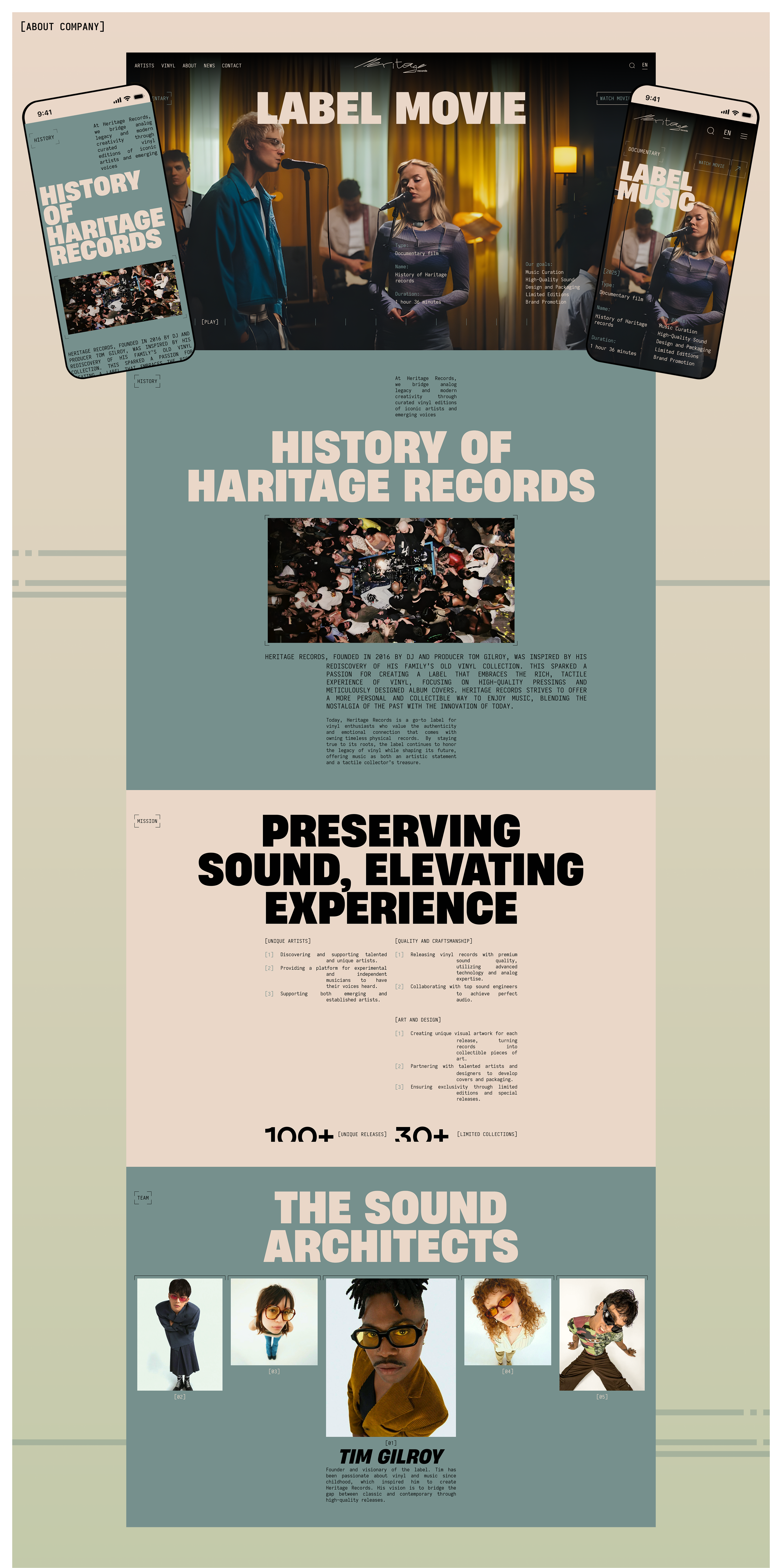 HERITAGE RECORDS | Website — Изображение №10 — Интерфейсы на Dprofile