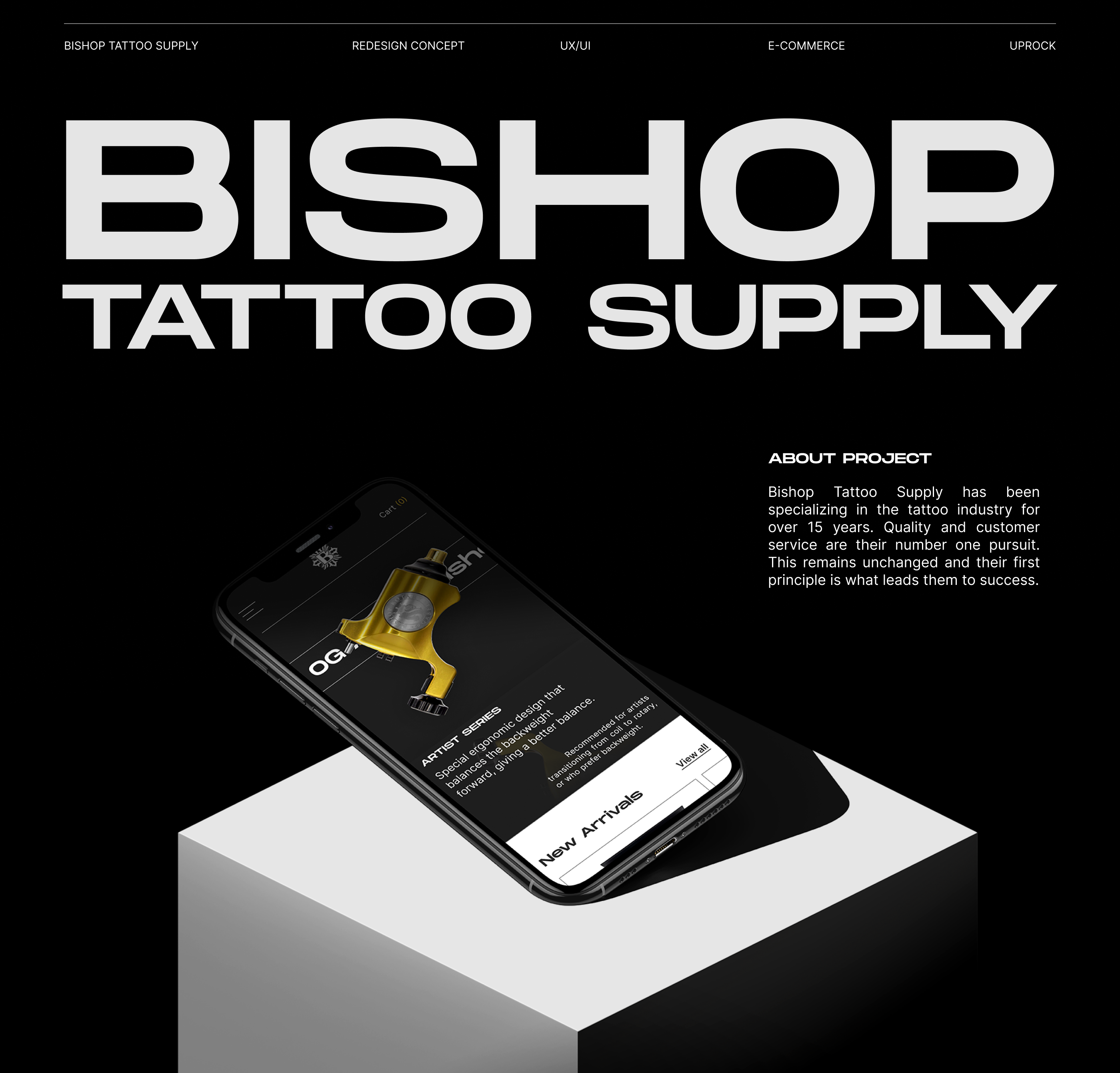 Bishop tattoo supply | e-commerce redesign — Изображение №1 — Интерфейсы, Иллюстрация на Dprofile
