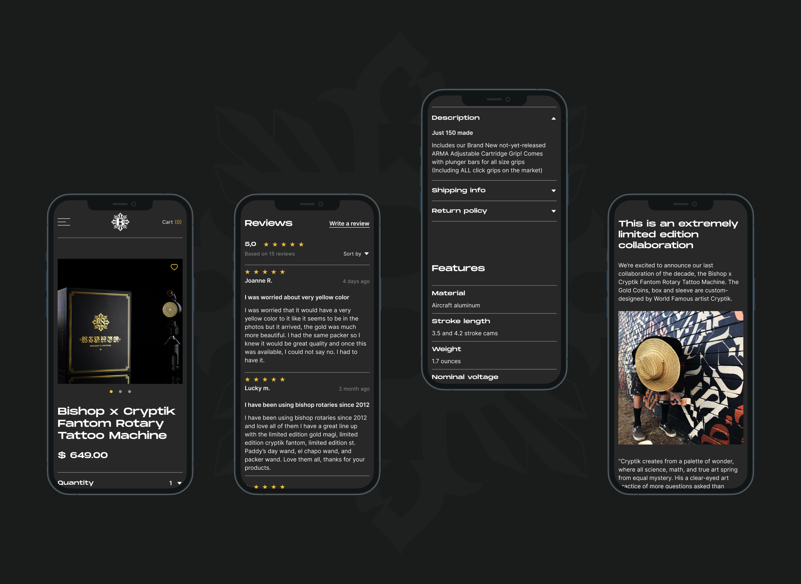 Bishop tattoo supply | e-commerce redesign — Изображение №7 — Интерфейсы, Иллюстрация на Dprofile