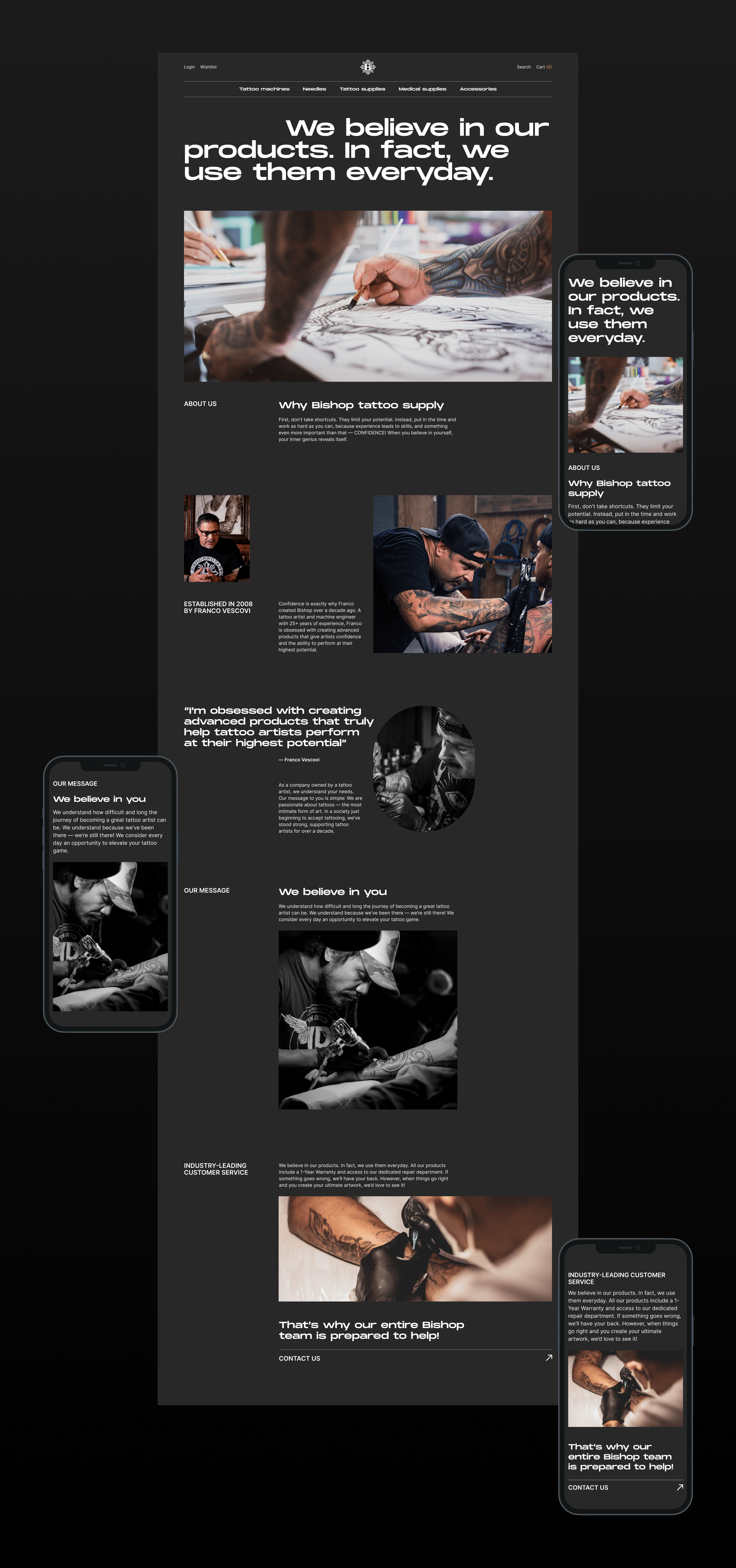 Bishop tattoo supply | e-commerce redesign — Изображение №9 — Интерфейсы, Иллюстрация на Dprofile