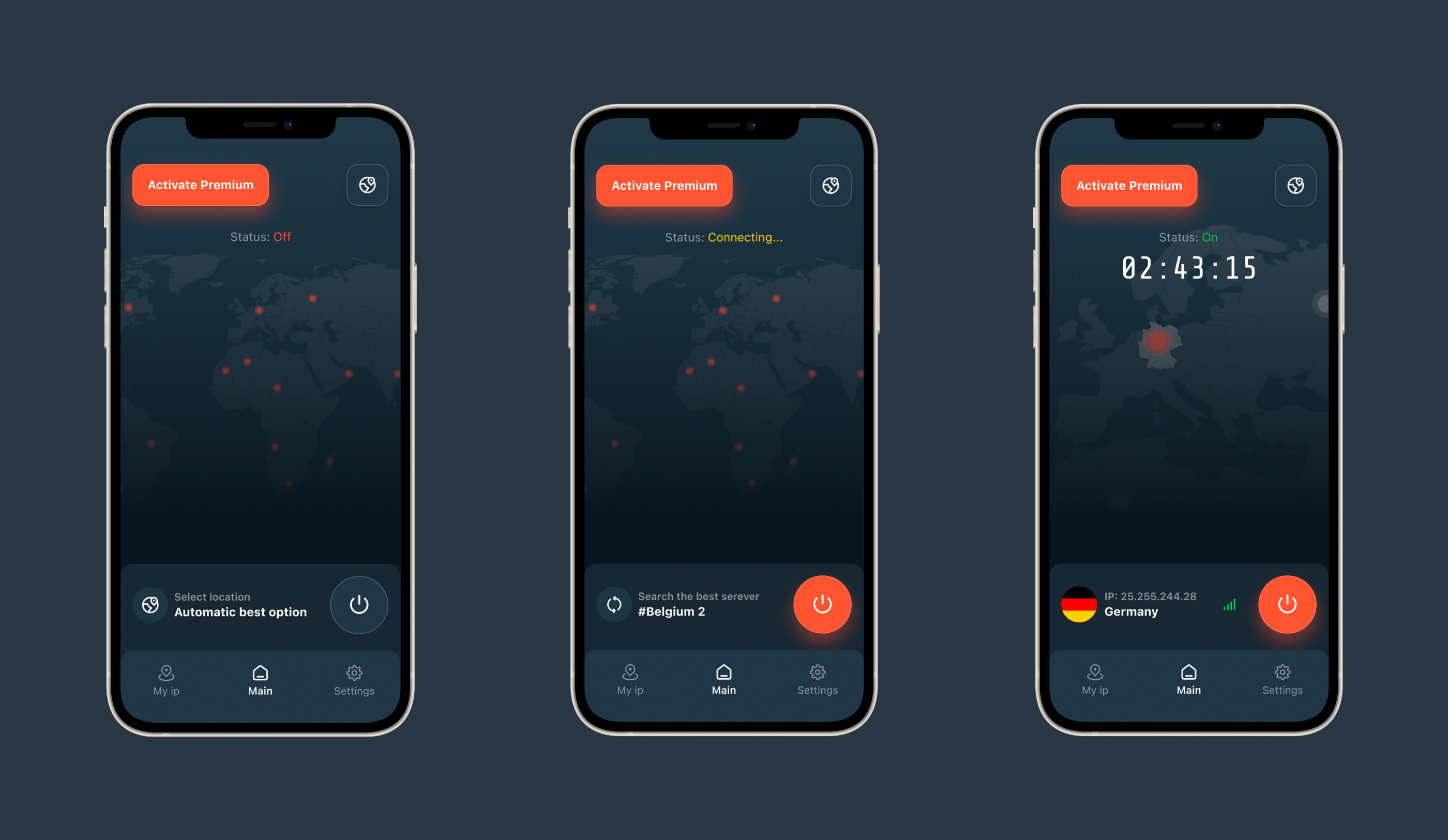 Hot Tunnel | VPN service - Mobile app — Изображение №10 — Анимация, Интерфейсы на Dprofile
