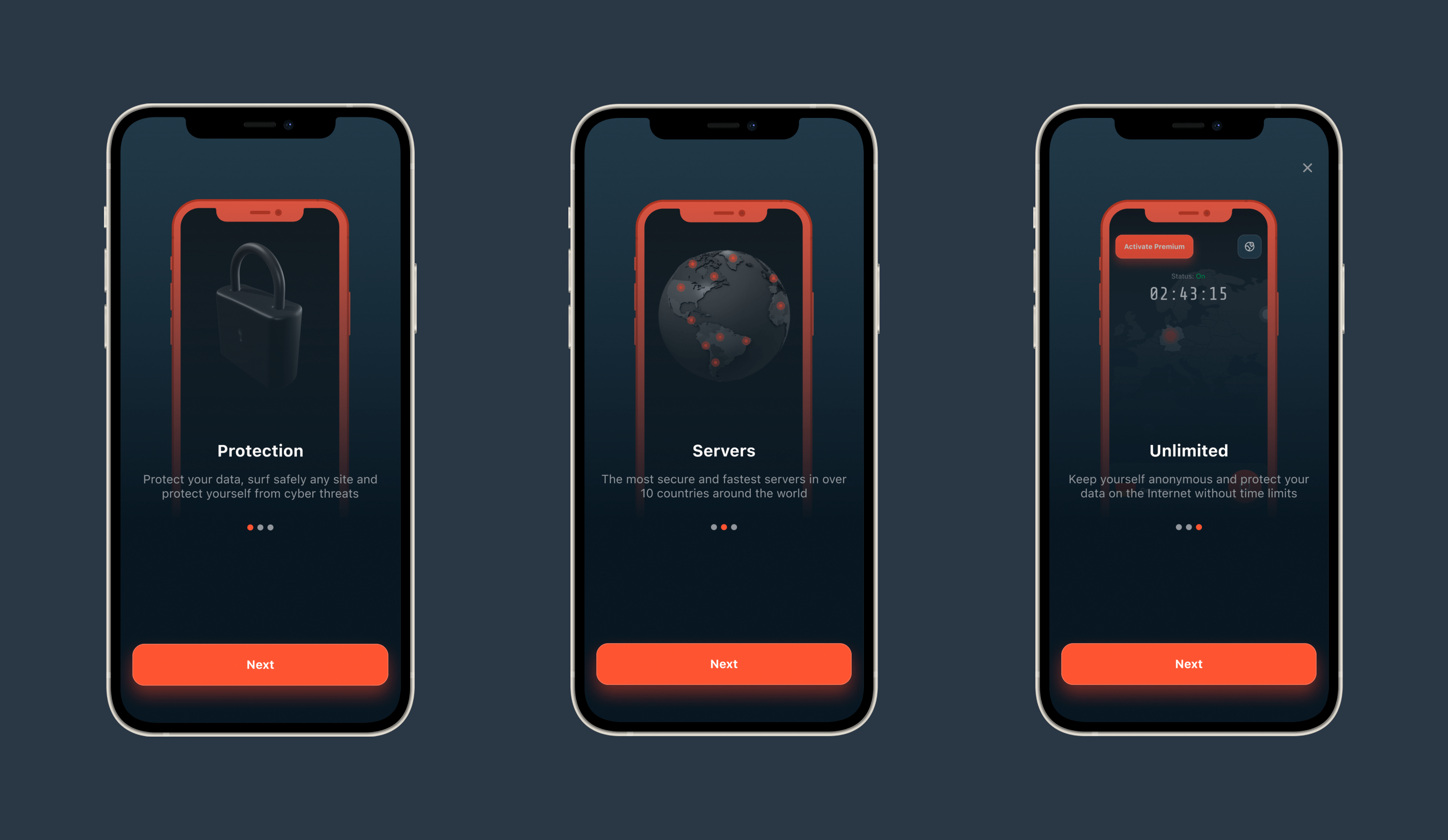 Hot Tunnel | VPN service - Mobile app — Изображение №8 — Анимация, Интерфейсы на Dprofile