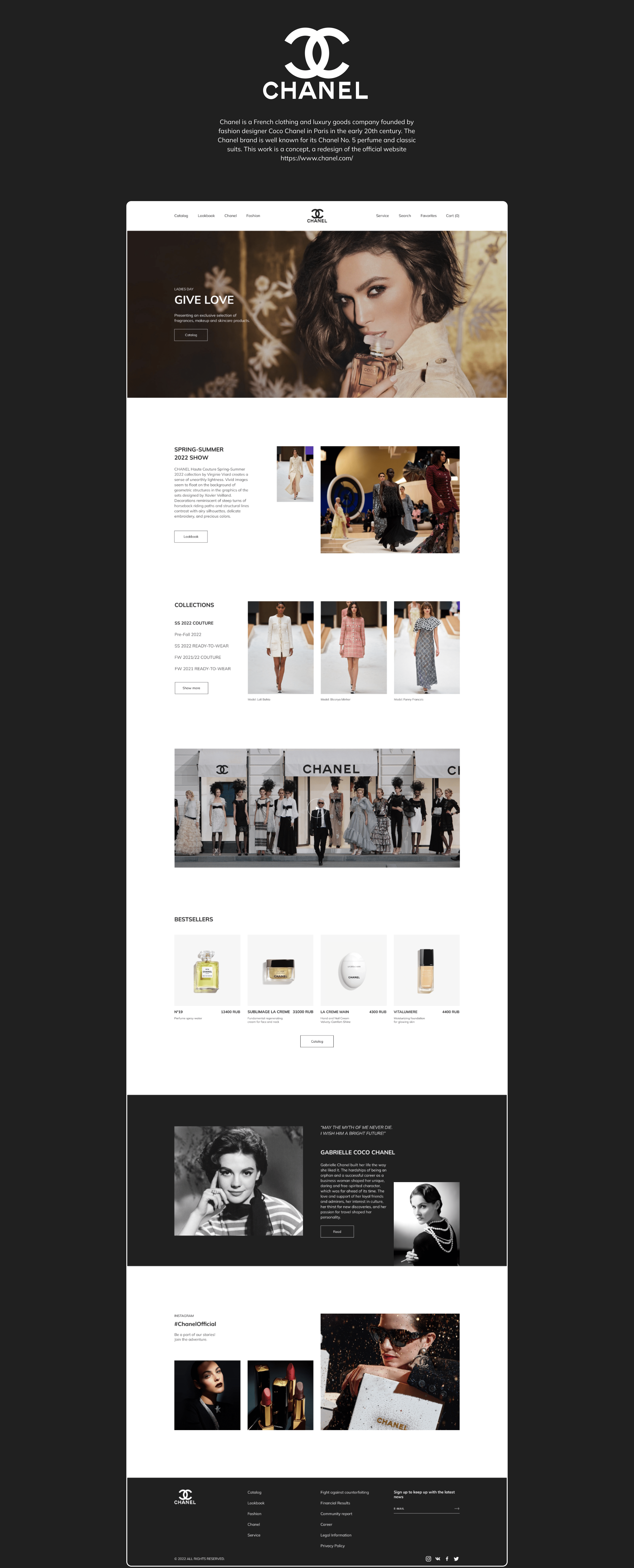 CHANEL | E-commerce redesign — Изображение №1 — Интерфейсы, Брендинг на Dprofile