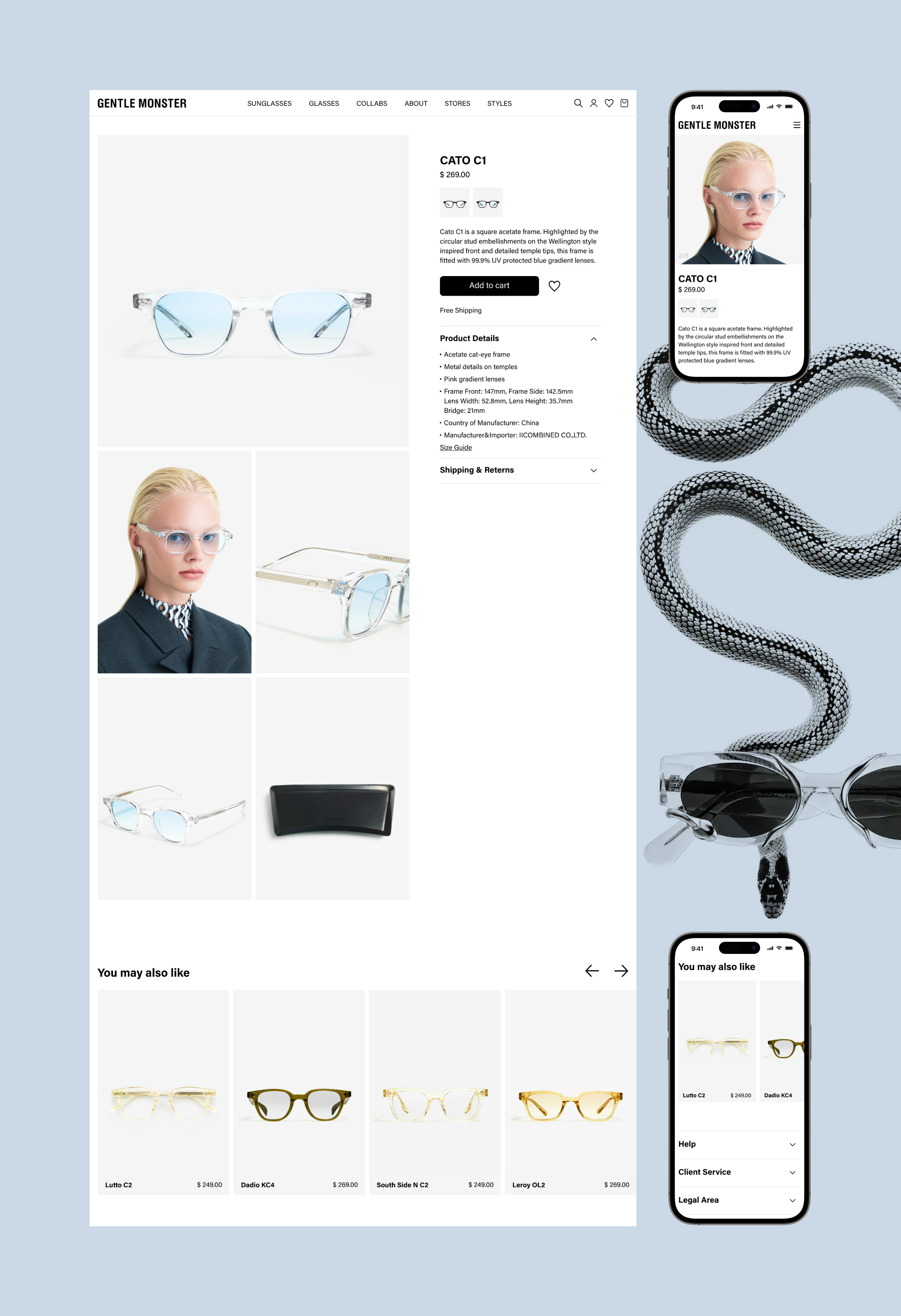 Gentle Monster | E-commerce redesign — Изображение №6 — Интерфейсы, Брендинг, Анимация на Dprofile