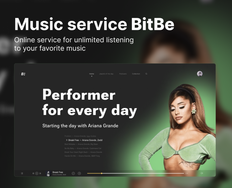 Music service BitBe — Интерфейсы на Dprofile