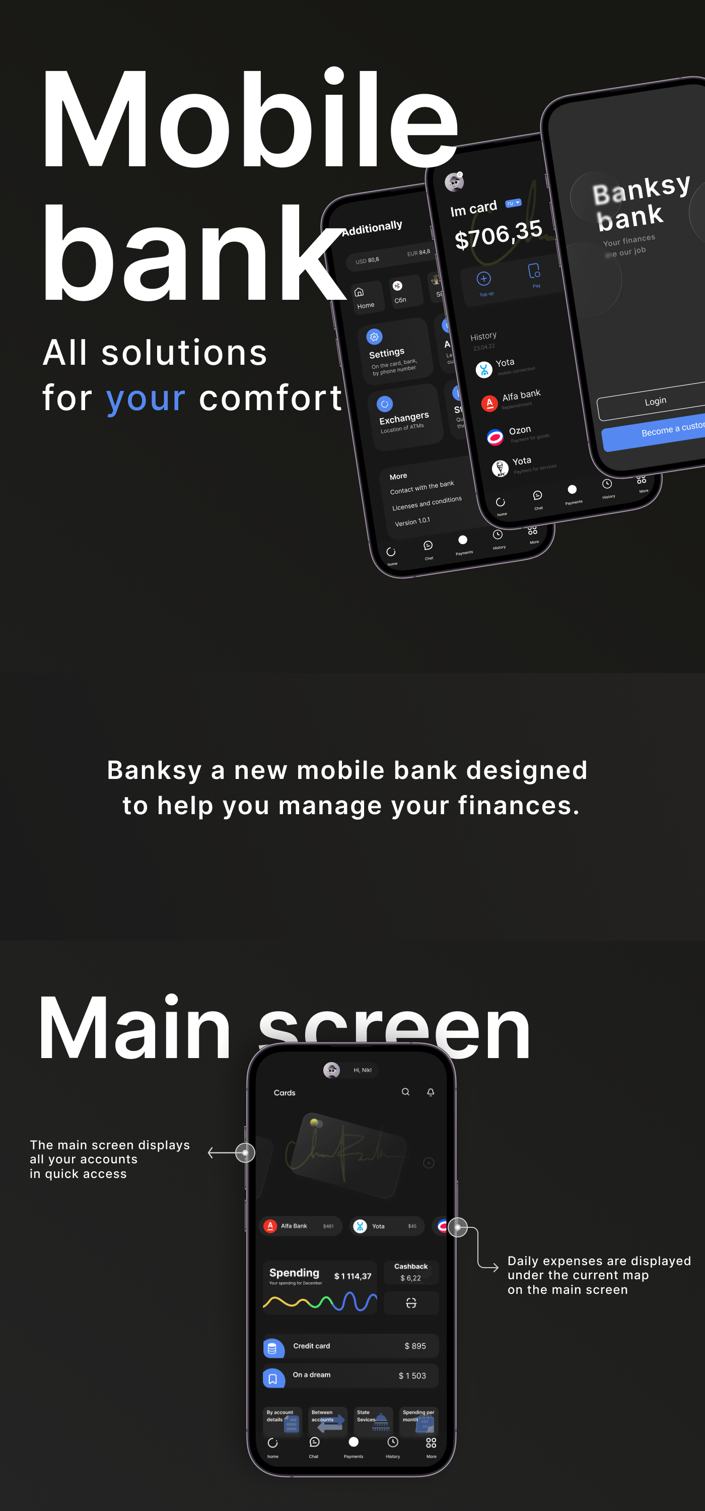 Banksy mobile bank — Изображение №1 — Интерфейсы на Dprofile