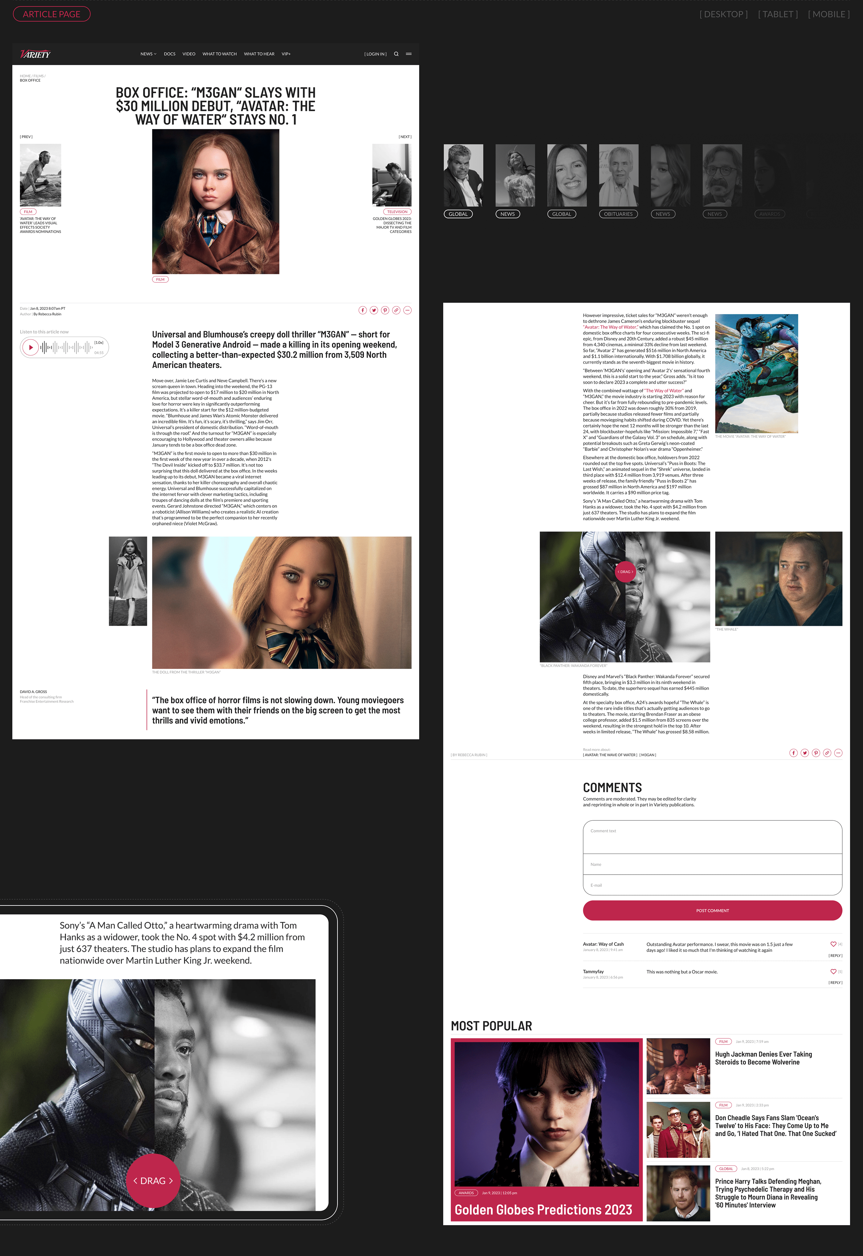 VARIETY | News website redesign — Изображение №8 — Брендинг, Графика на Dprofile