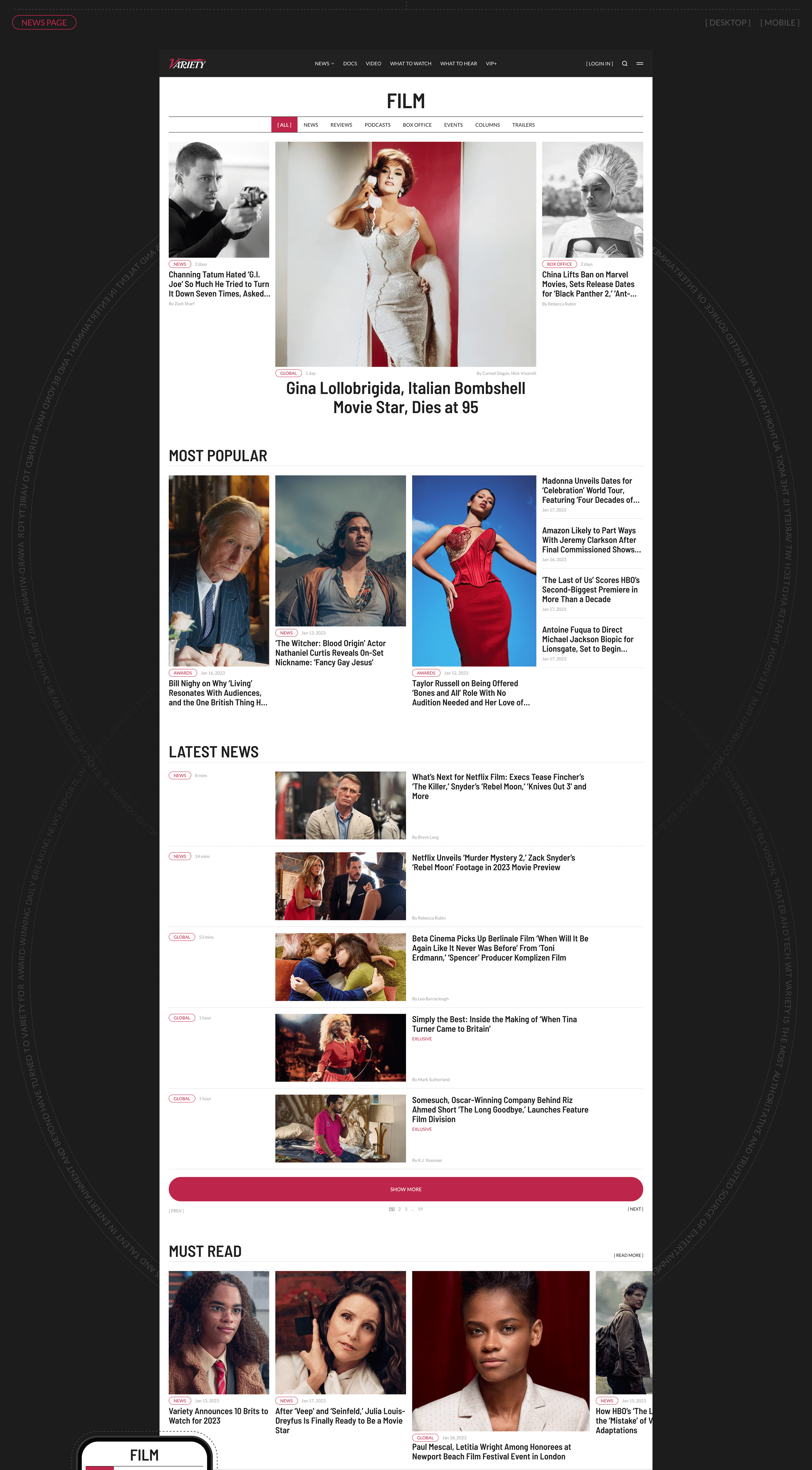 VARIETY | News website redesign — Изображение №6 — Брендинг, Графика на Dprofile