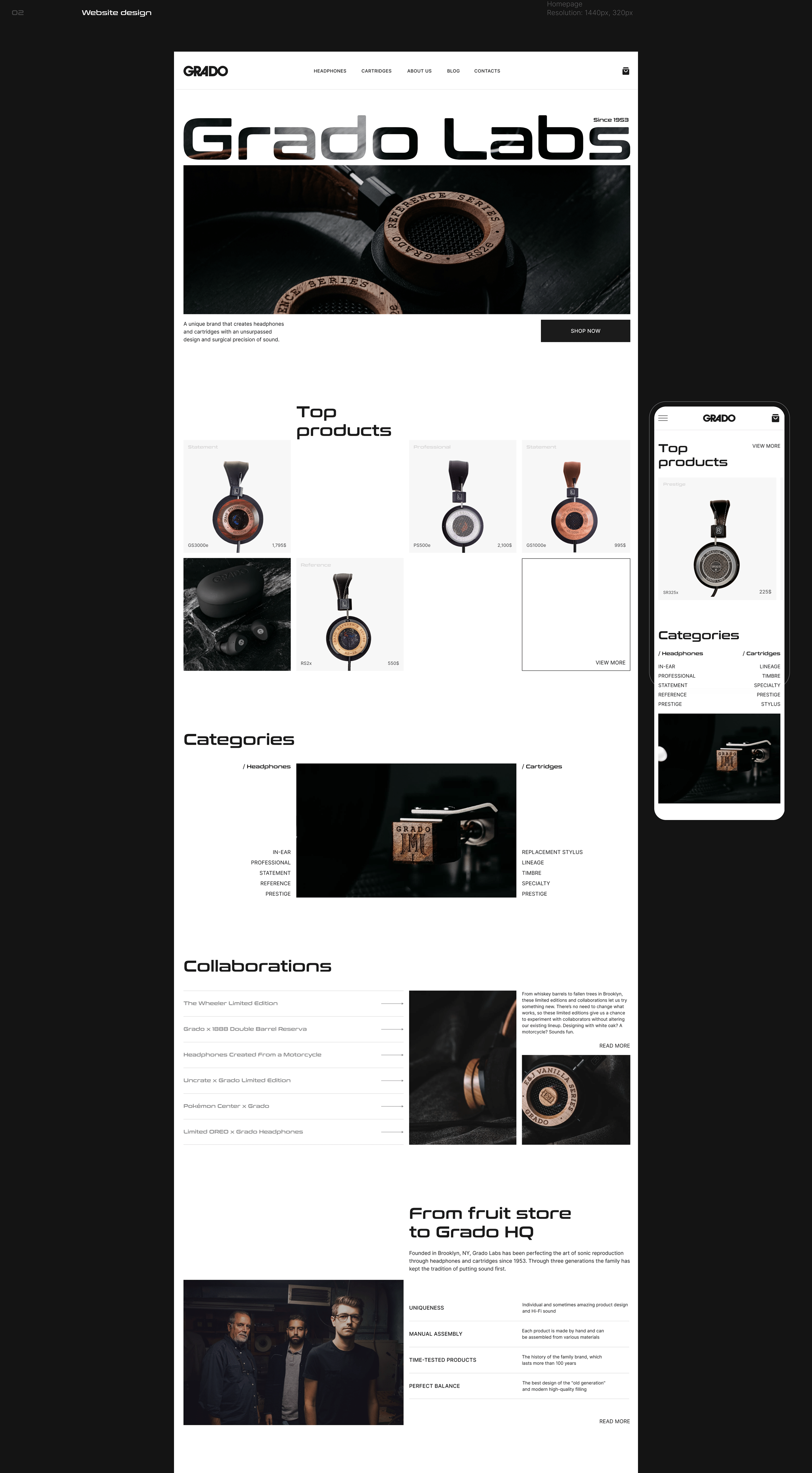 GRADO | E-commerce redesign — Изображение №2 — Интерфейсы, Брендинг, Графика на Dprofile