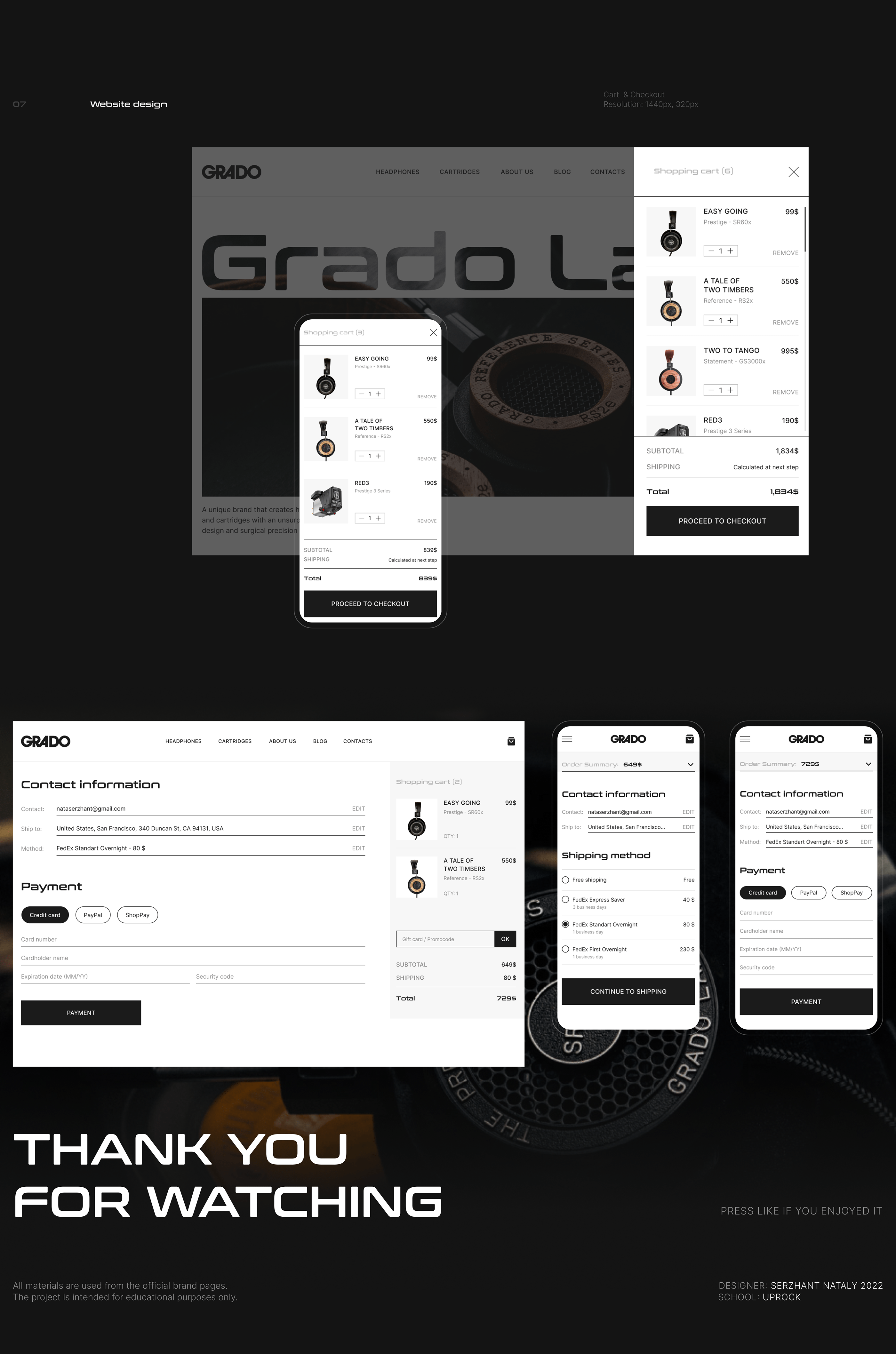 GRADO | E-commerce redesign — Изображение №11 — Интерфейсы, Брендинг, Графика на Dprofile