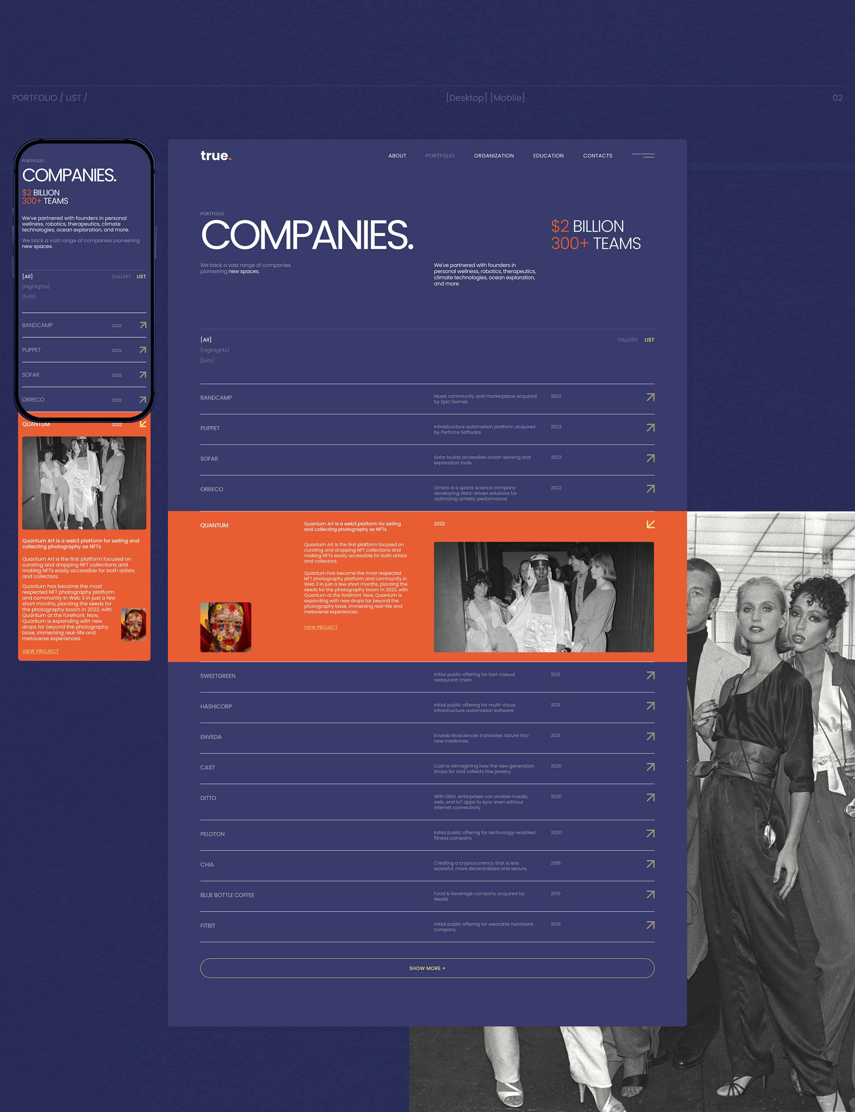 TrueVentures | Corporate website redesign — Изображение №4 — Интерфейсы, Брендинг, Графика на Dprofile