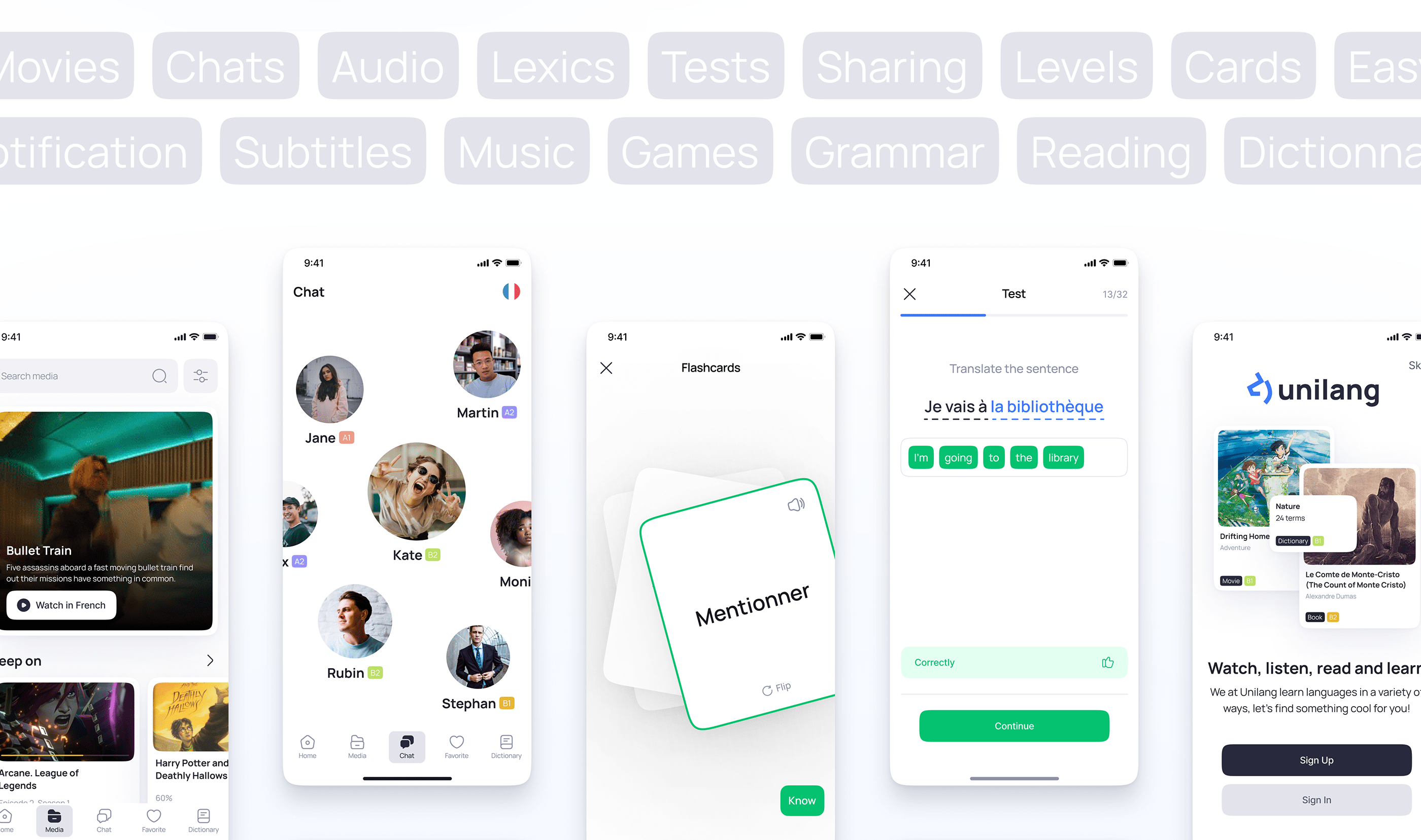 Unilang — All Kinds of Language Learning in One App — Изображение №13 — Интерфейсы, Анимация на Dprofile