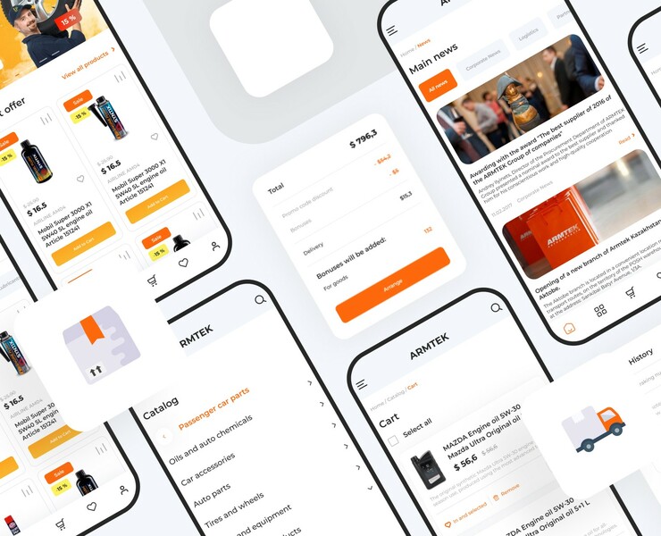 Armtek e-commerce — Интерфейсы на Dprofile