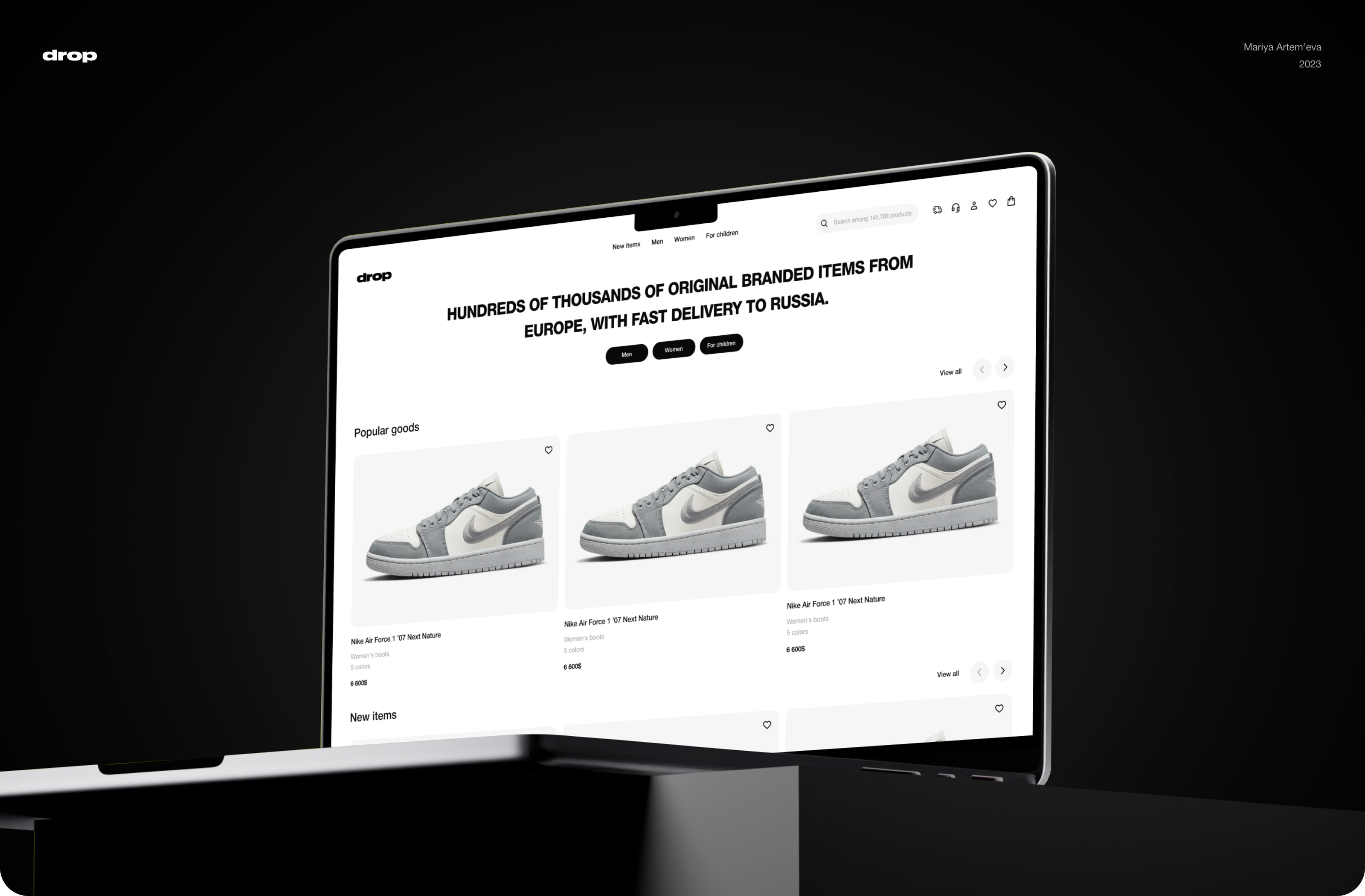 DROP - Online clothing store | интерент магазин одежды — Изображение №1 — Интерфейсы на Dprofile