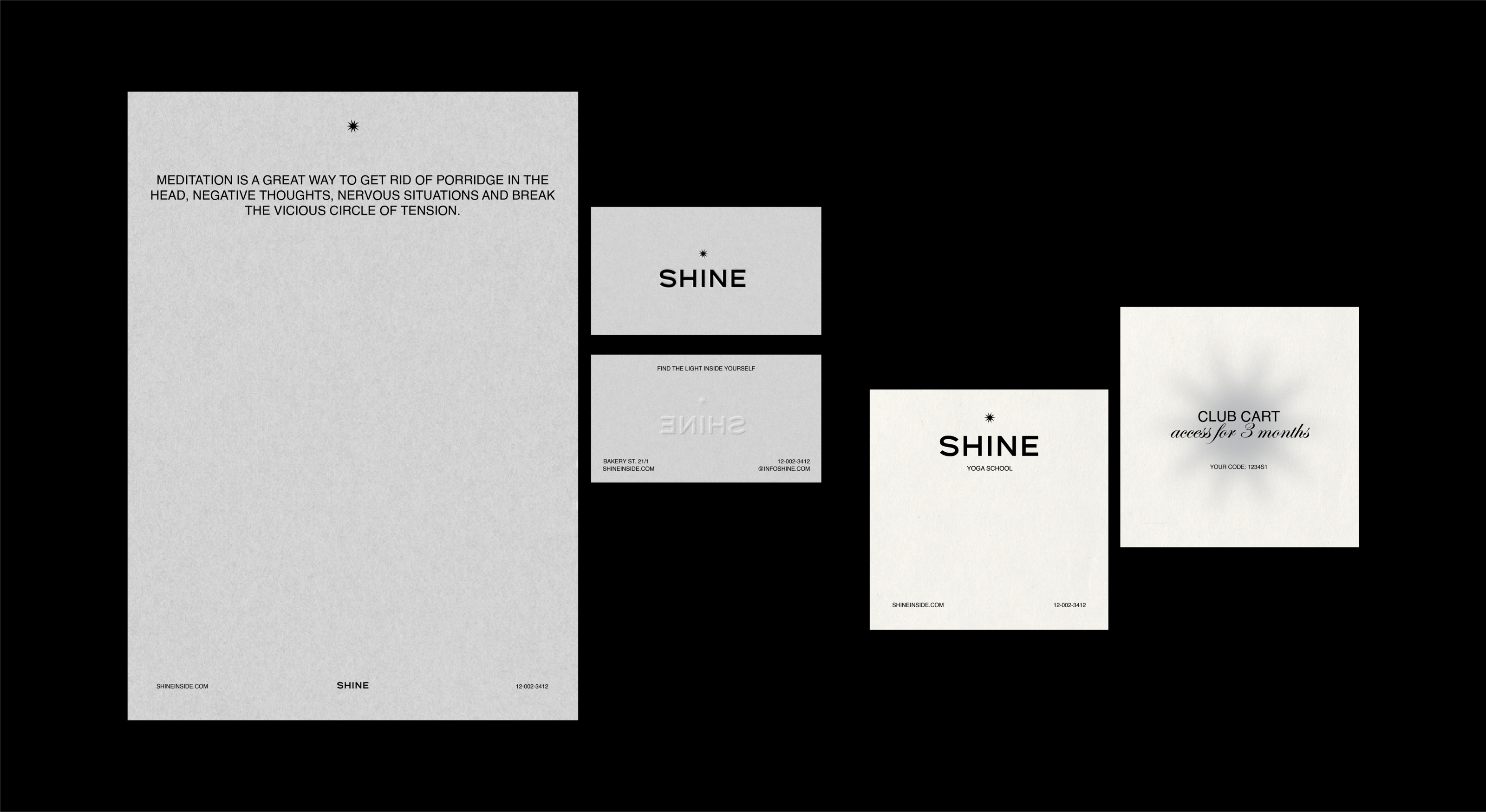 SHINE \ yoga school identity — Изображение №14 — Брендинг, Графика на Dprofile