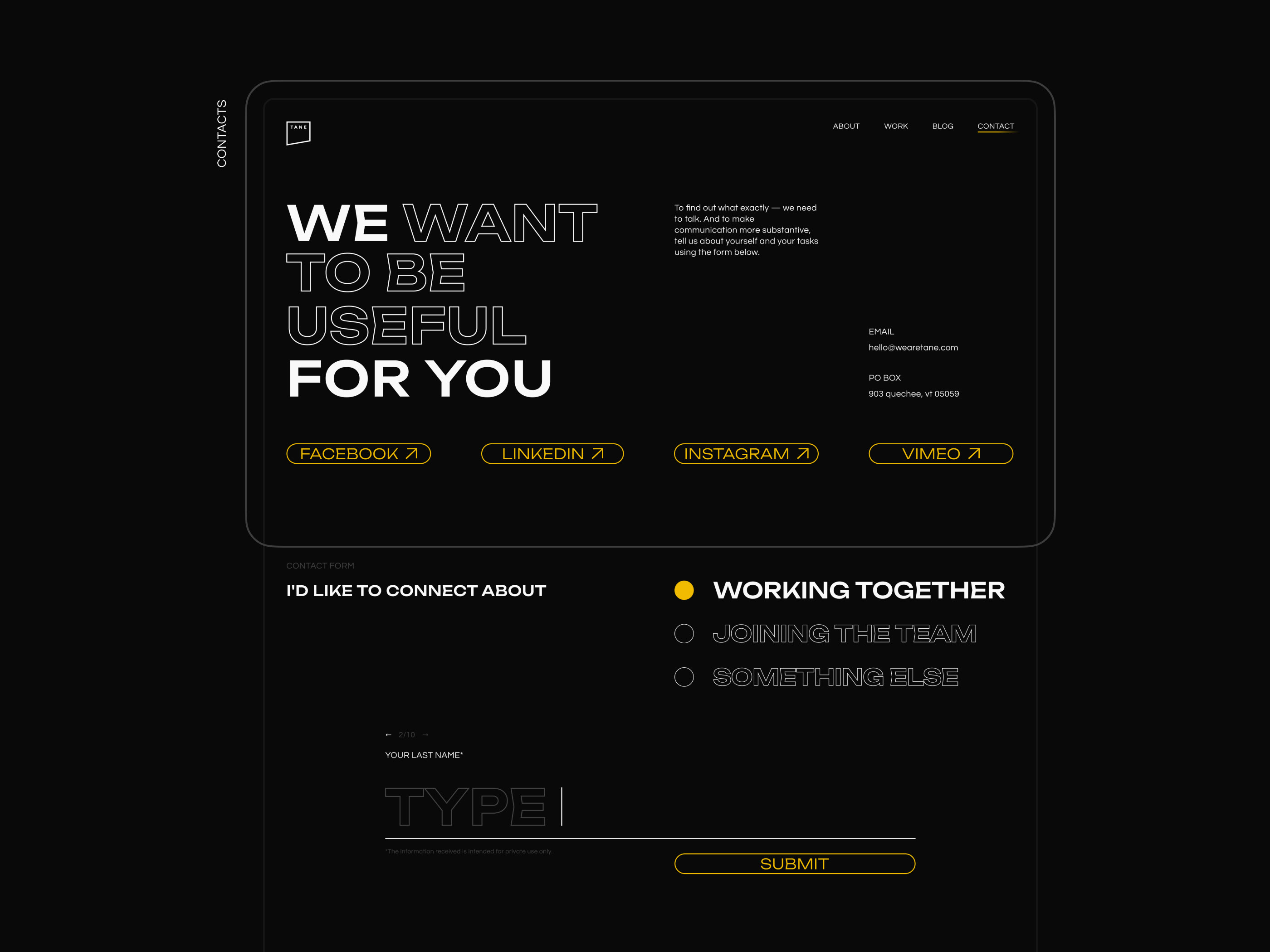 Tane | Corporate website — Изображение №17 — Интерфейсы на Dprofile