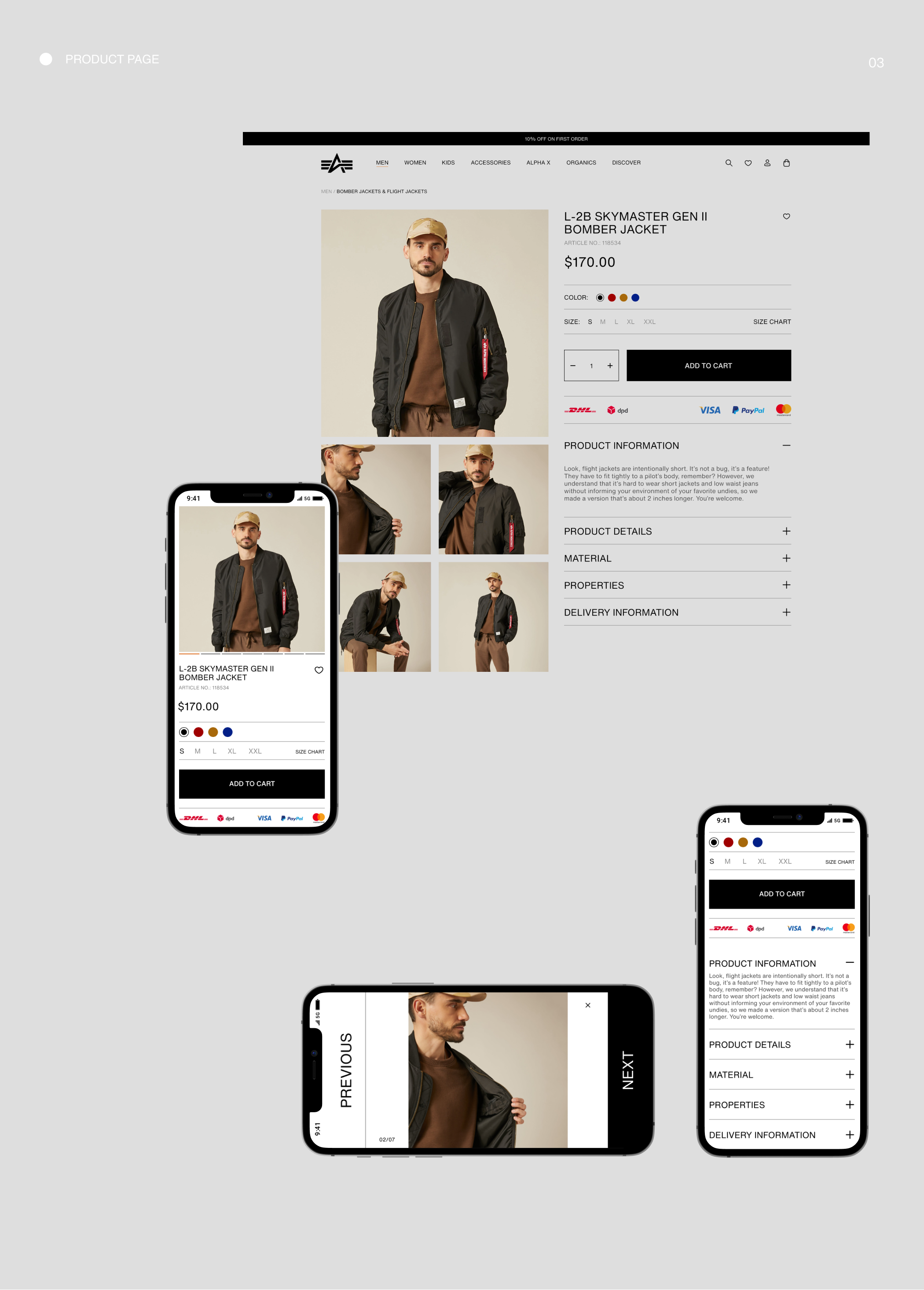 Alpha Industries | E-commerce redesign — Изображение №5 — Интерфейсы на Dprofile