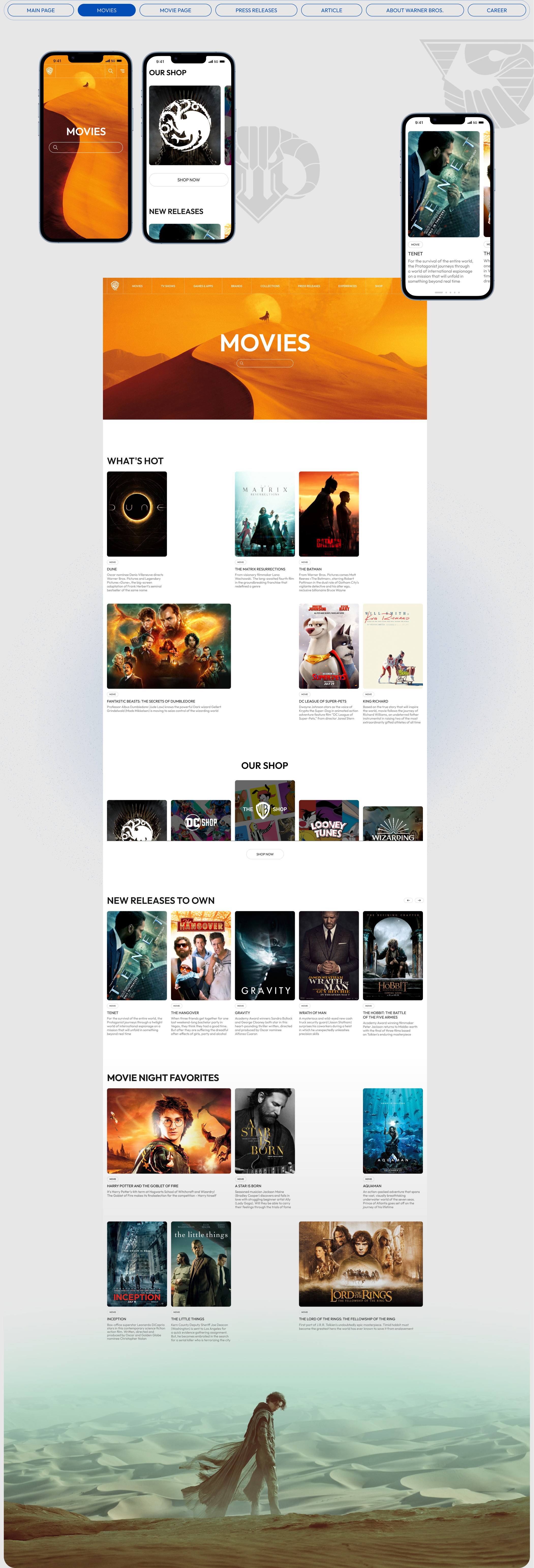Warner Bros. | Corporate website — Изображение №5 — Интерфейсы на Dprofile