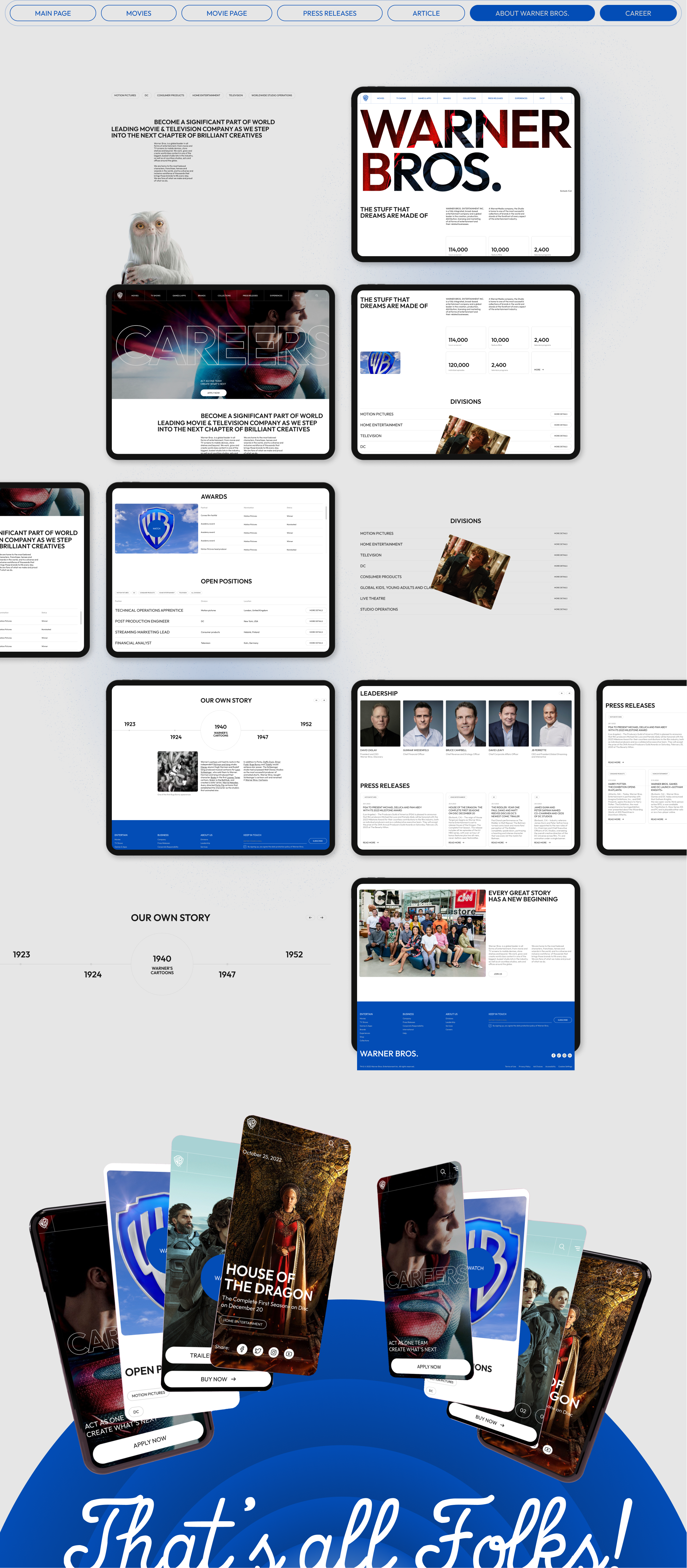 Warner Bros. | Corporate website — Изображение №11 — Интерфейсы на Dprofile