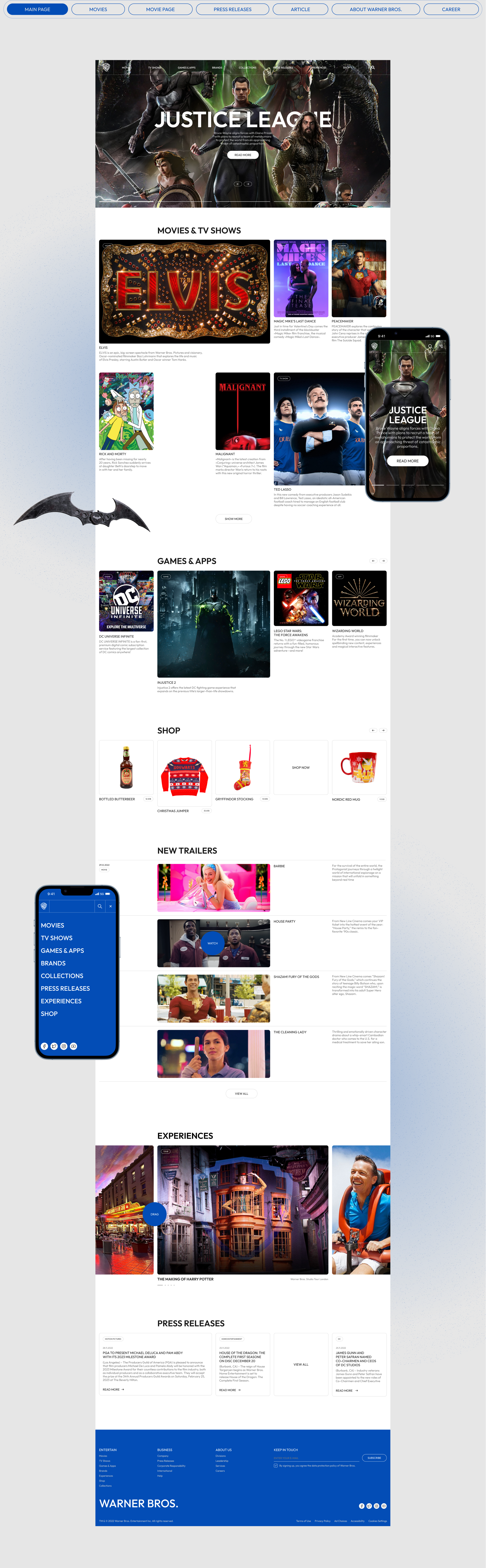 Warner Bros. | Corporate website — Изображение №3 — Интерфейсы на Dprofile